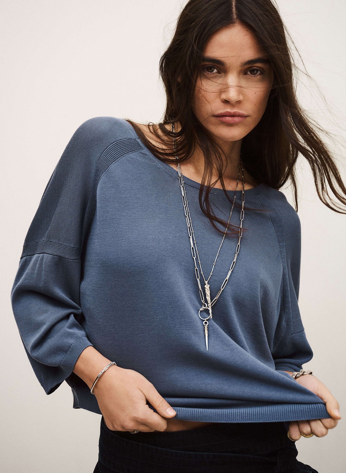 Pull col rond braha BA&SH Bleu