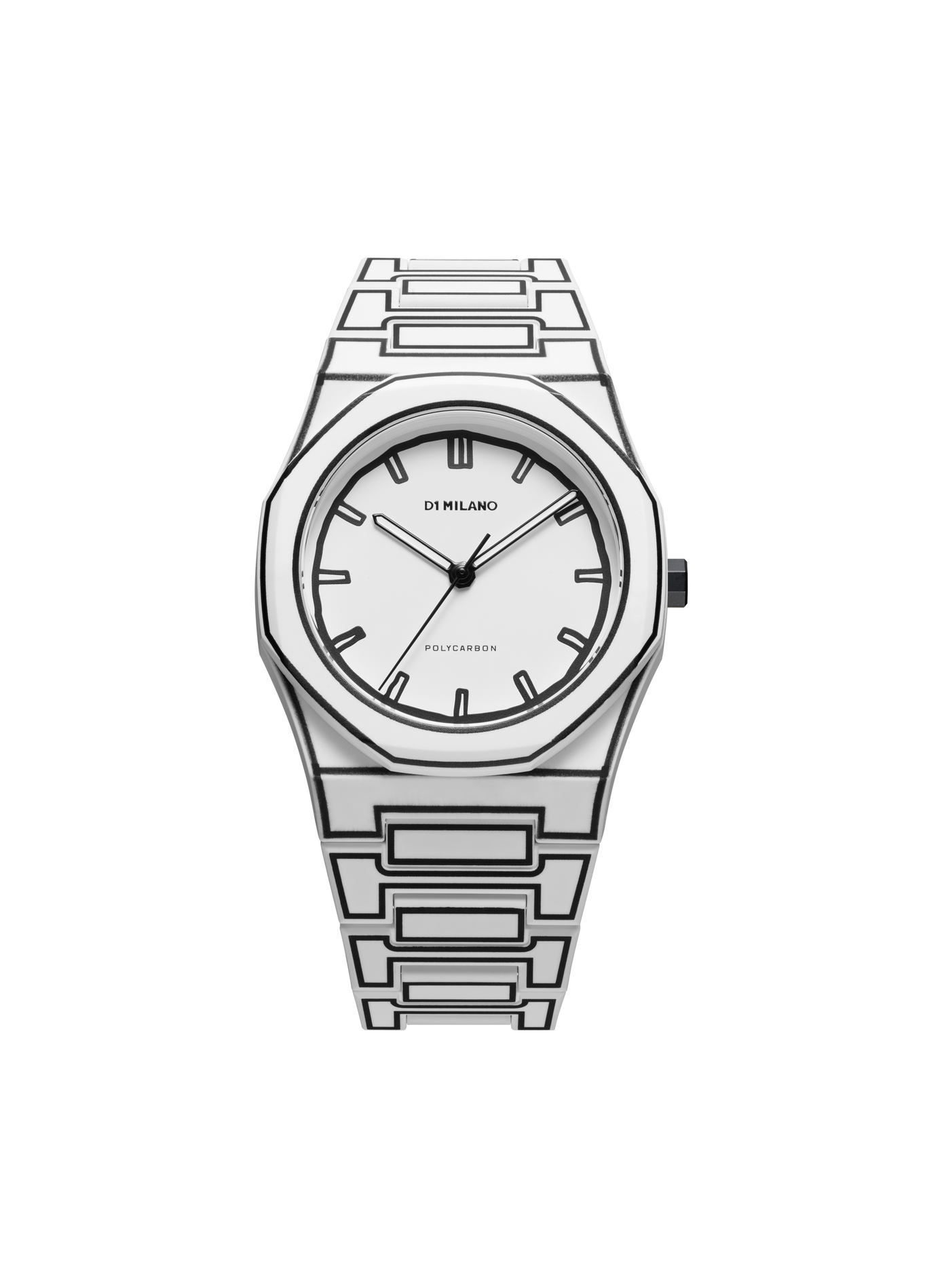 Montre Sketch 02 en polycarbonate D1 MILANO Blanc