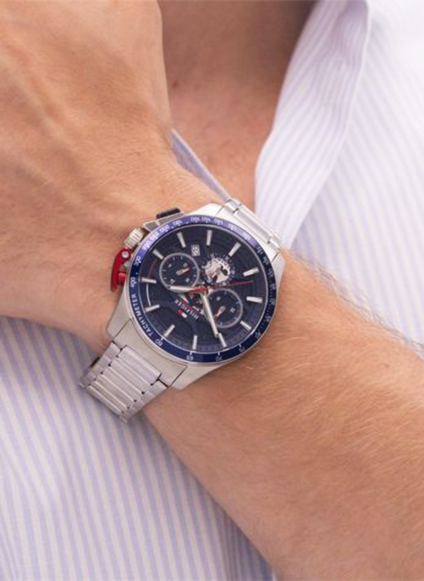 Montre Bank en acier inoxydable TOMMY HILFIGER MONTRES Argent