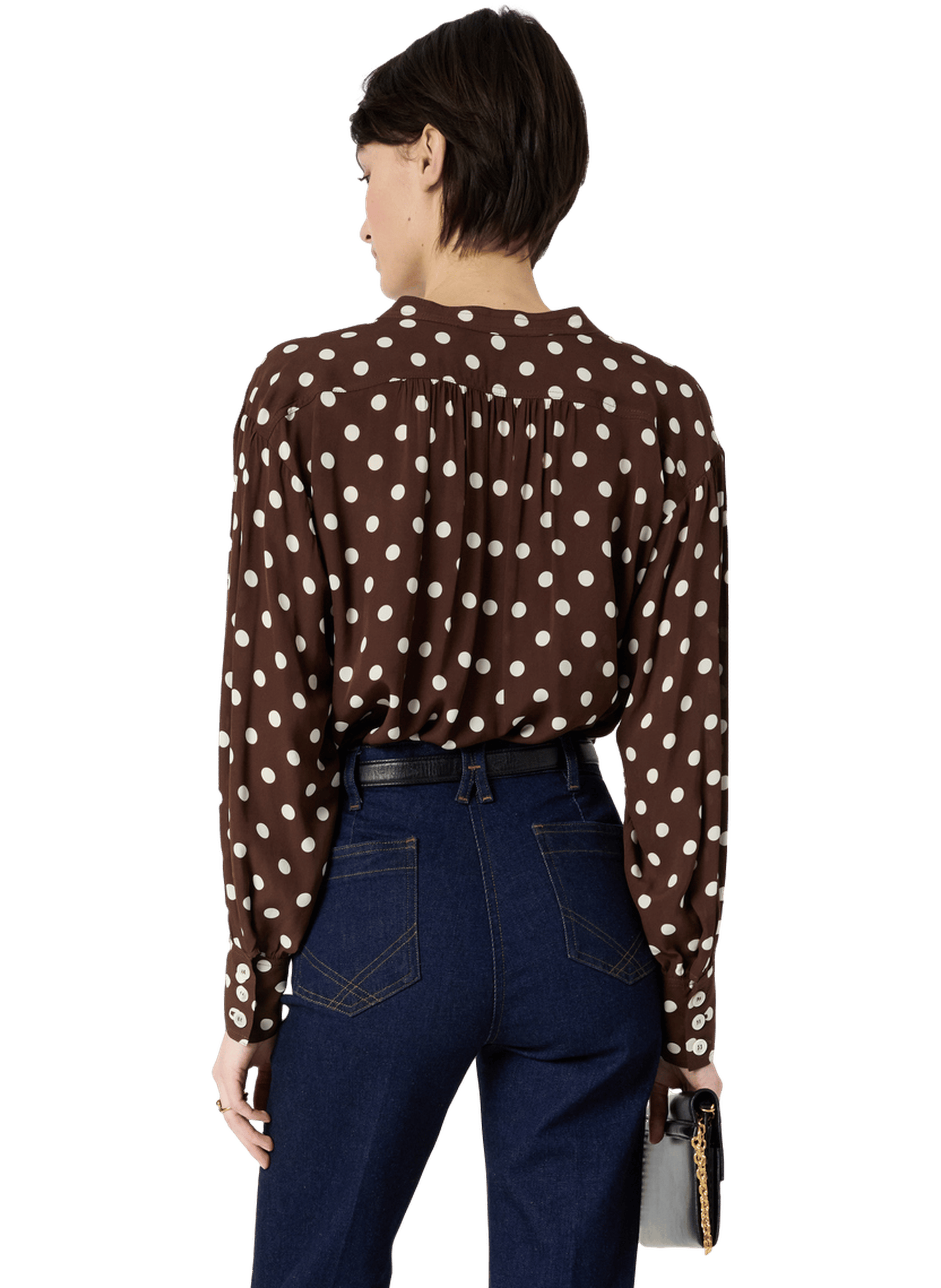 Blouse fluide à pois - cayane GERARD DAREL Marron