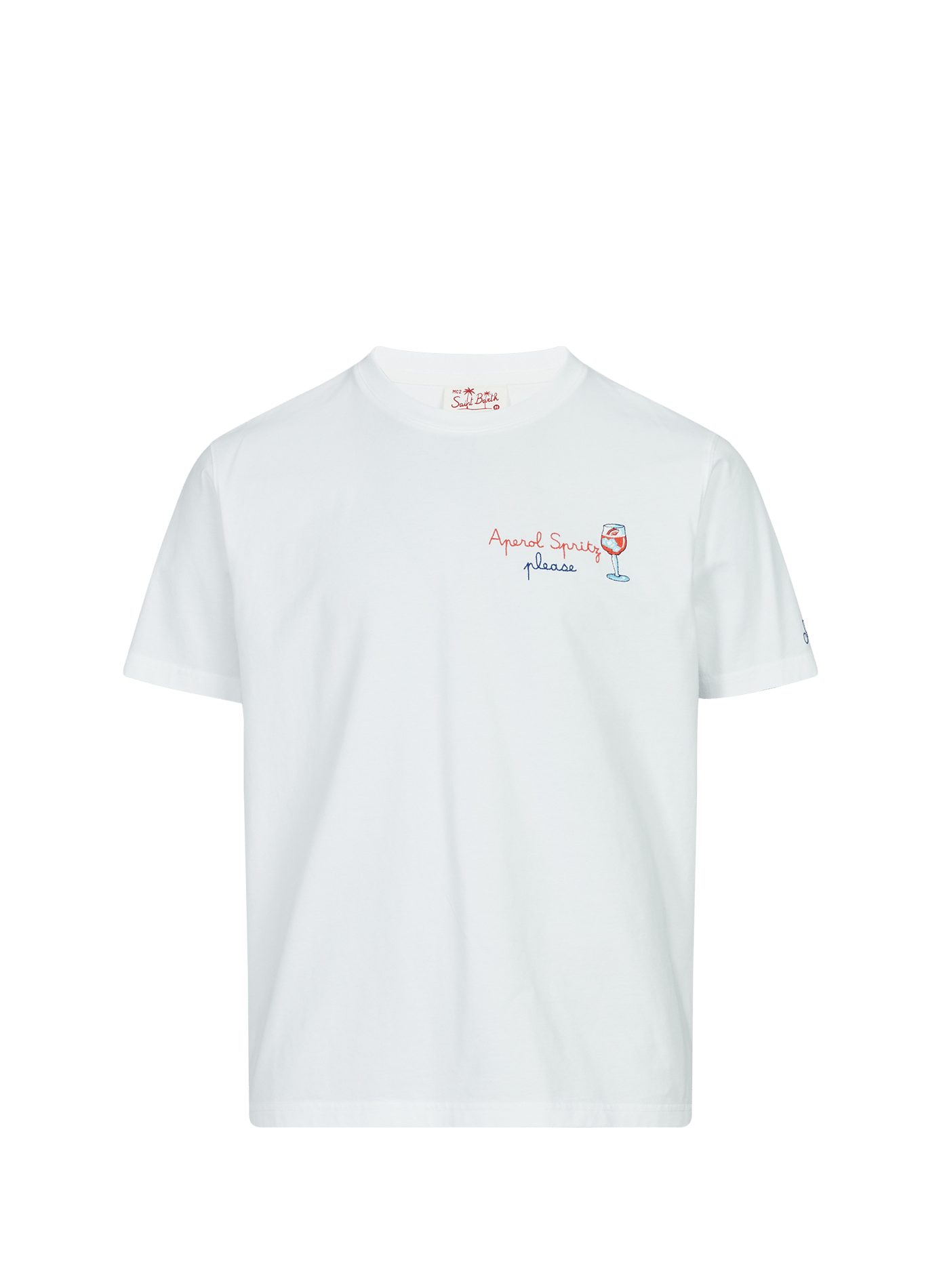 Embroidered round neck cotton T-shirt MC2 SAINT BARTH White