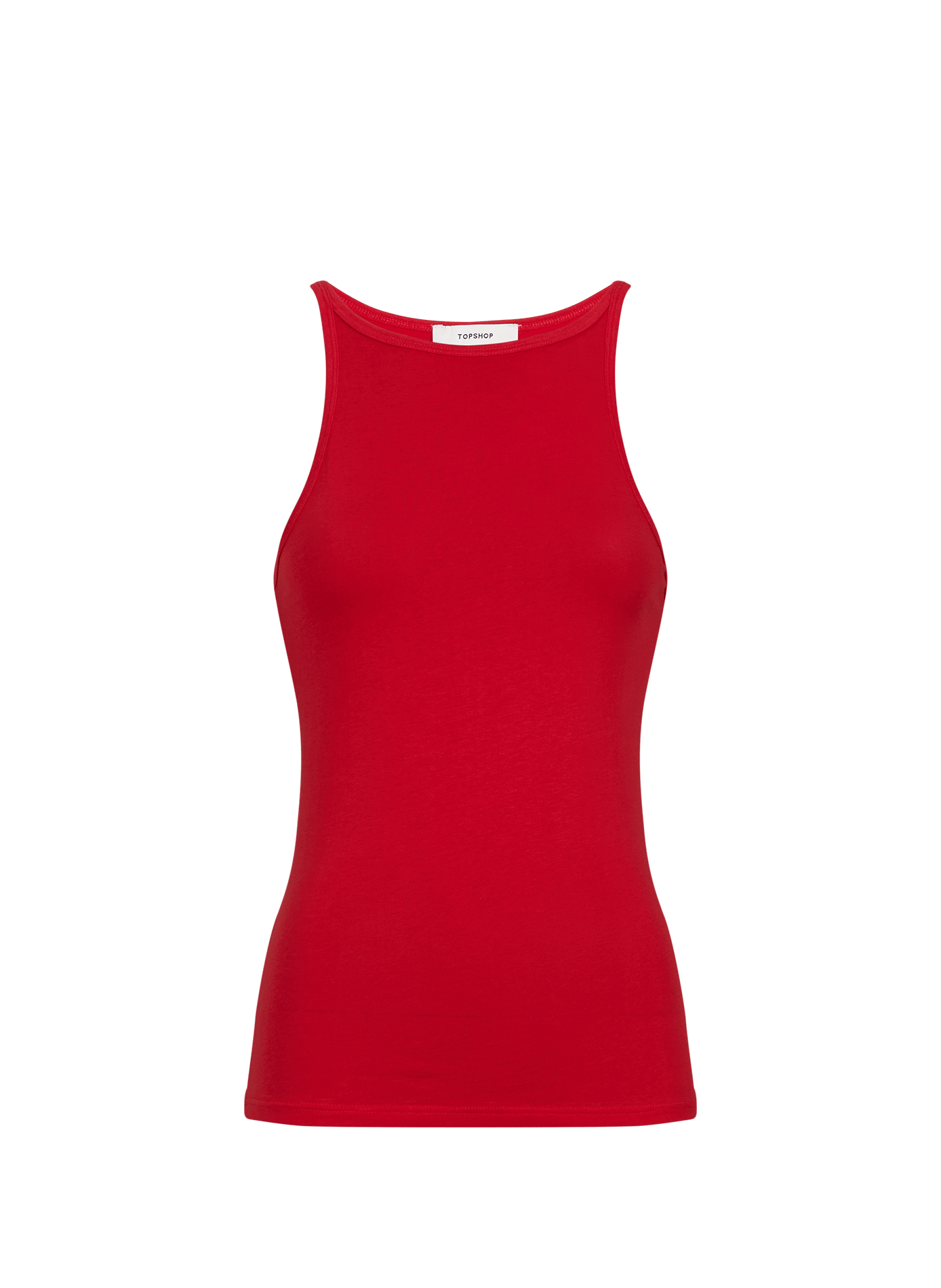 Canottiera Tsliv con scollo tondo in misto cotone TOPSHOP Rosso