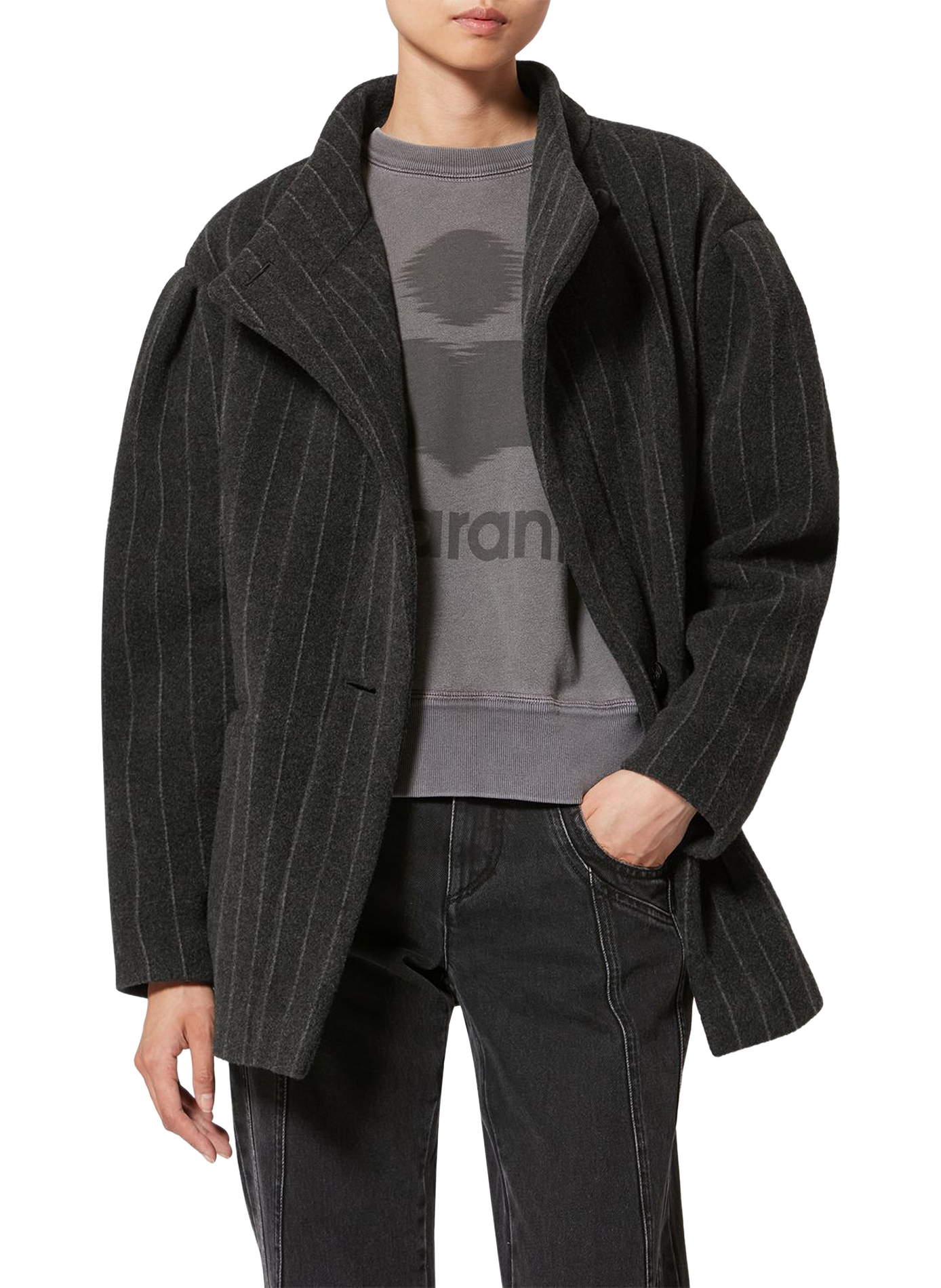 Gestreifte Wolljacke von Jabadine ISABEL MARANT Grau