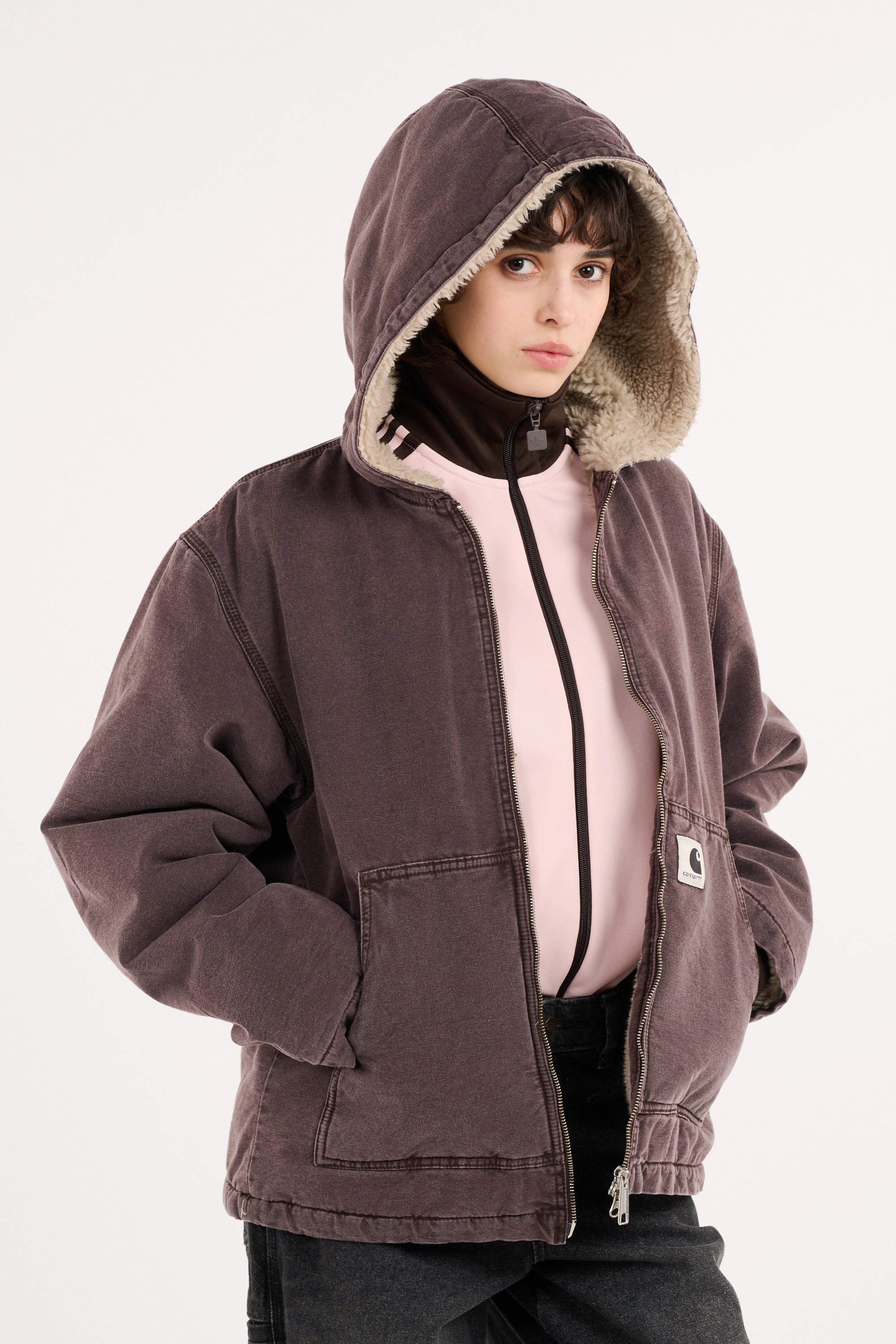 Veste w' hooded mitch jacket CARHARTT WIP Marron