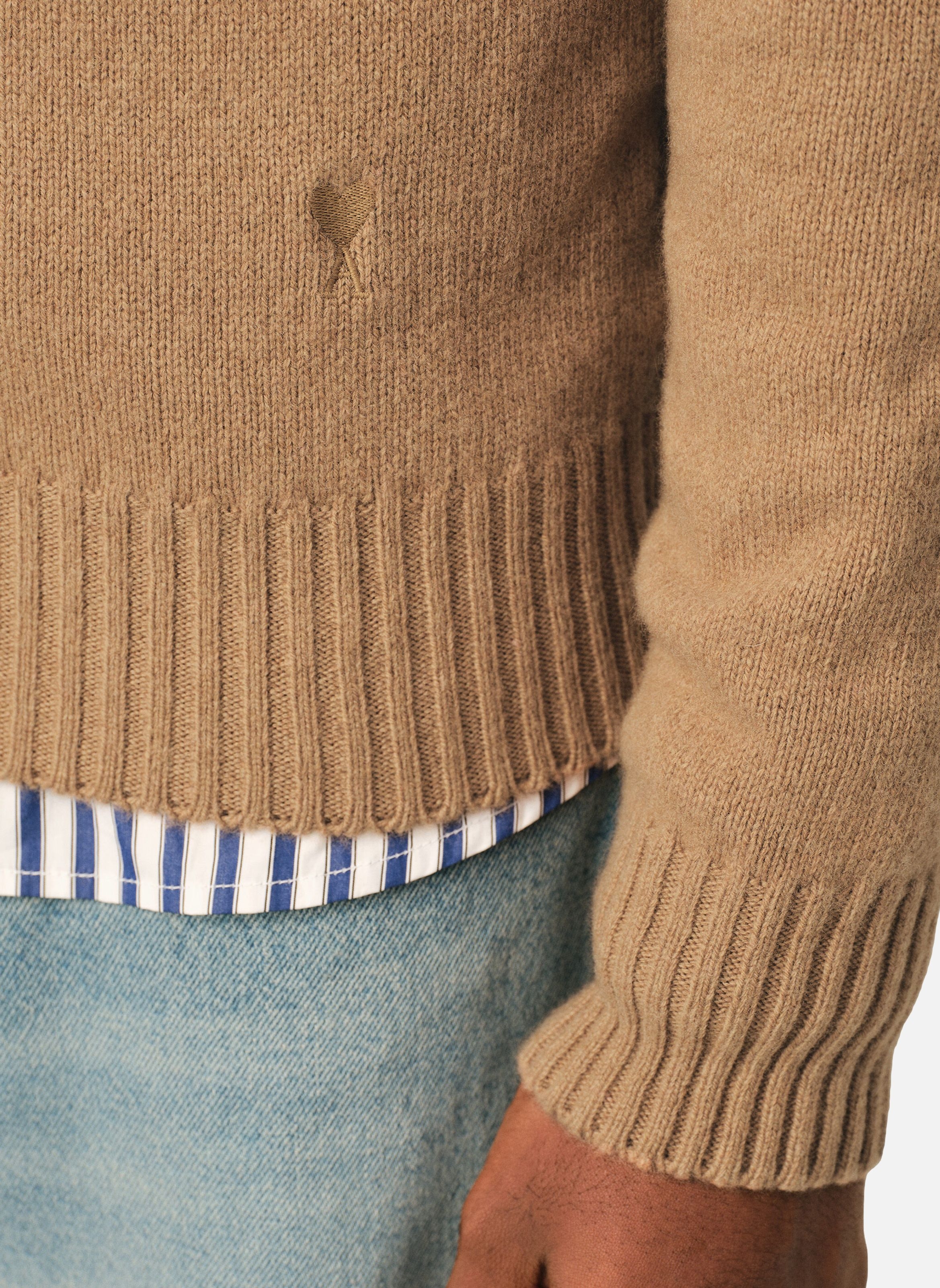 Pull en cachemire ami de coeur AMI PARIS Marron