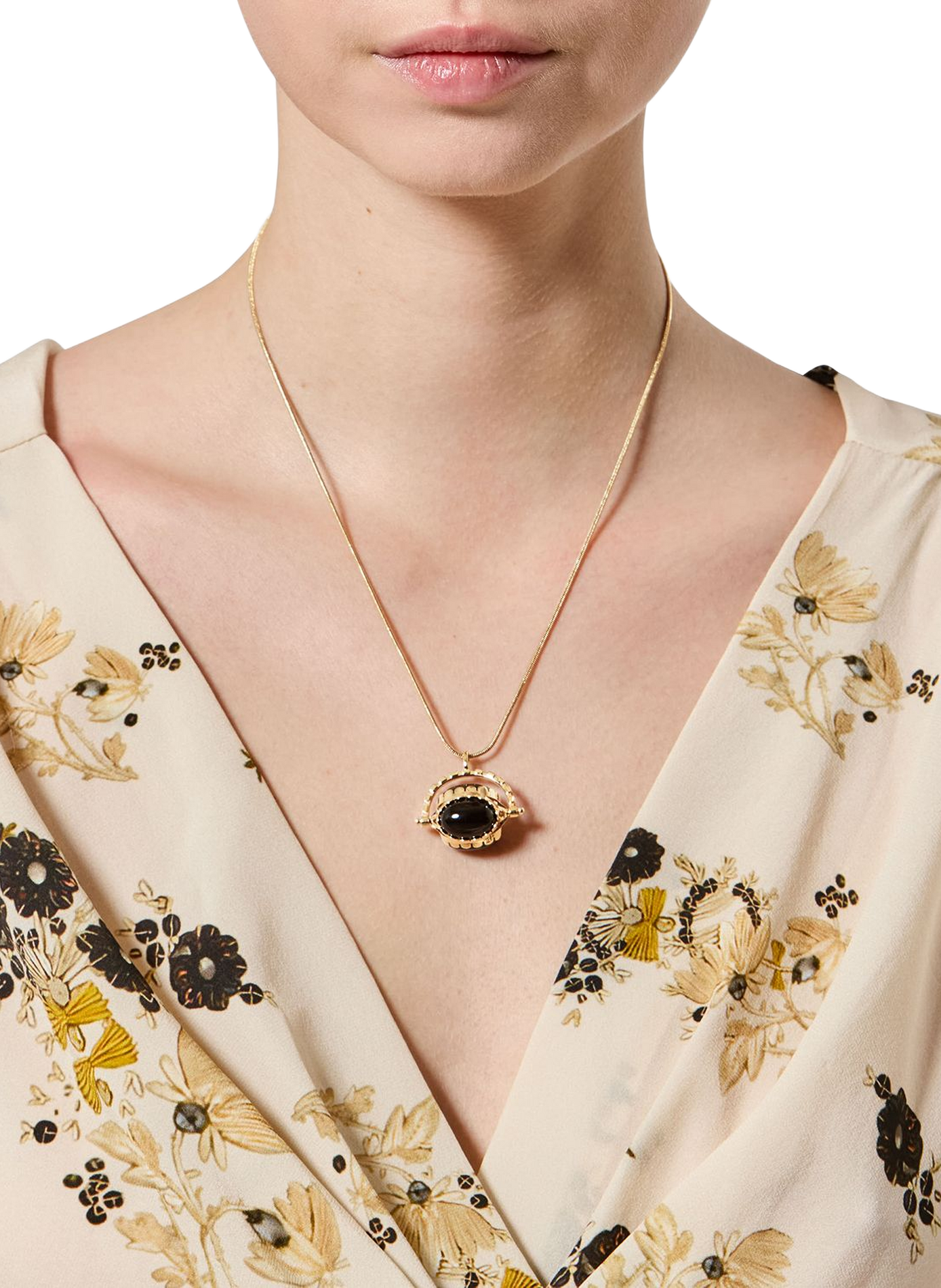 Collier Hanae à pendentif tournant ISABEL MARANT Noir