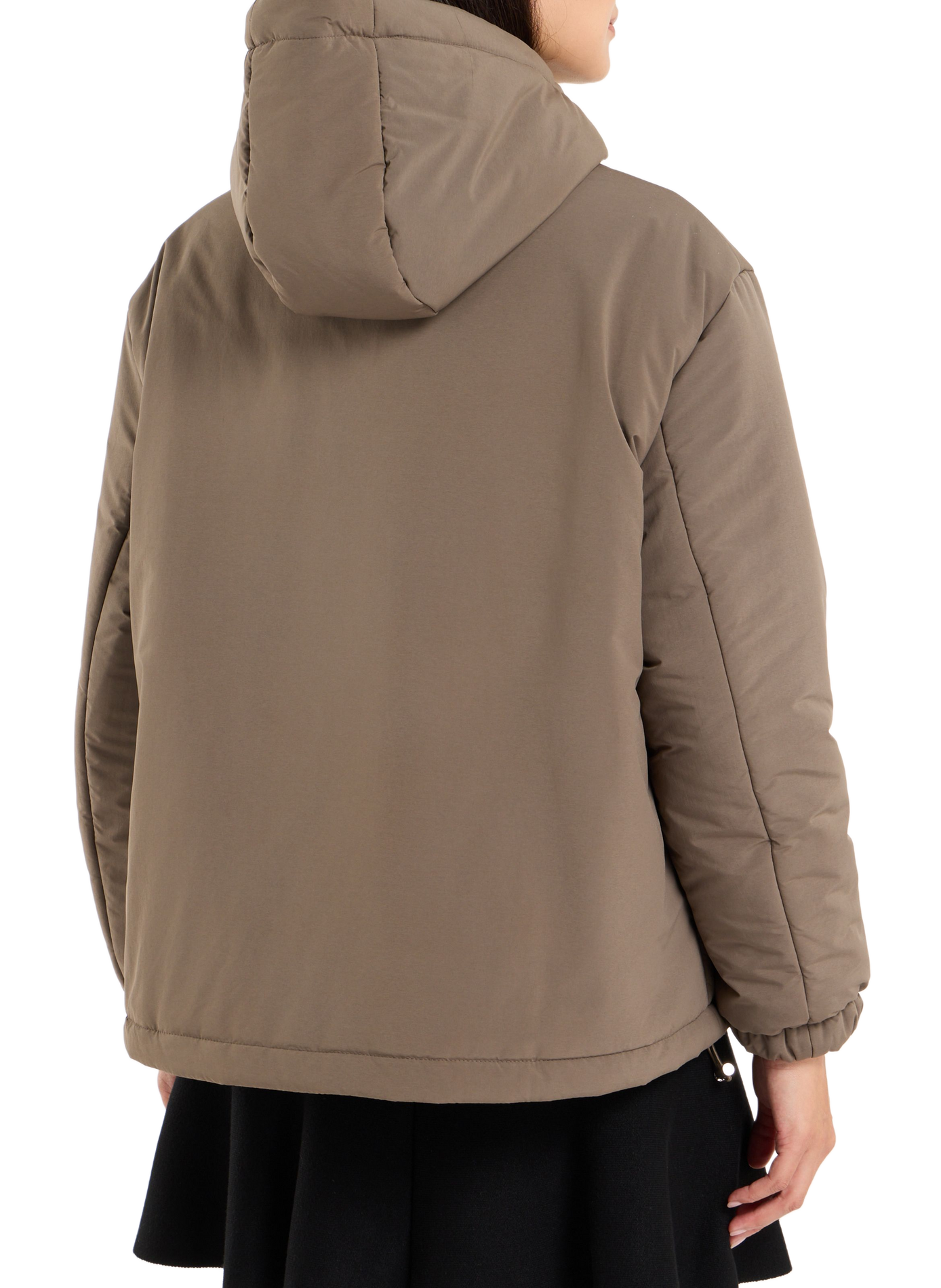 Long-sleeved hooded puffer jacket SAISON 1865 Khaki