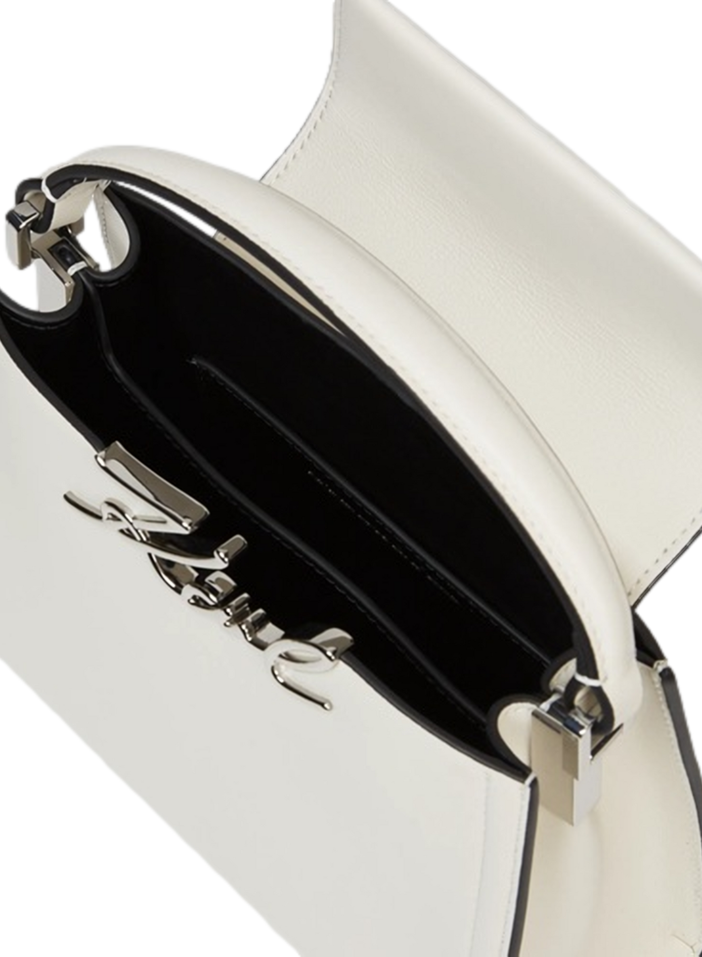 Lederhandtasche K/Signature Mini KARL LAGERFELD Beige