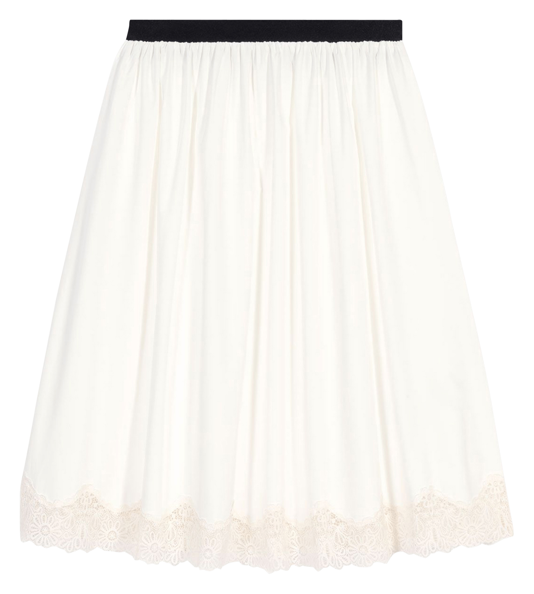 Jupe courte évasée en coton MAJE Blanc