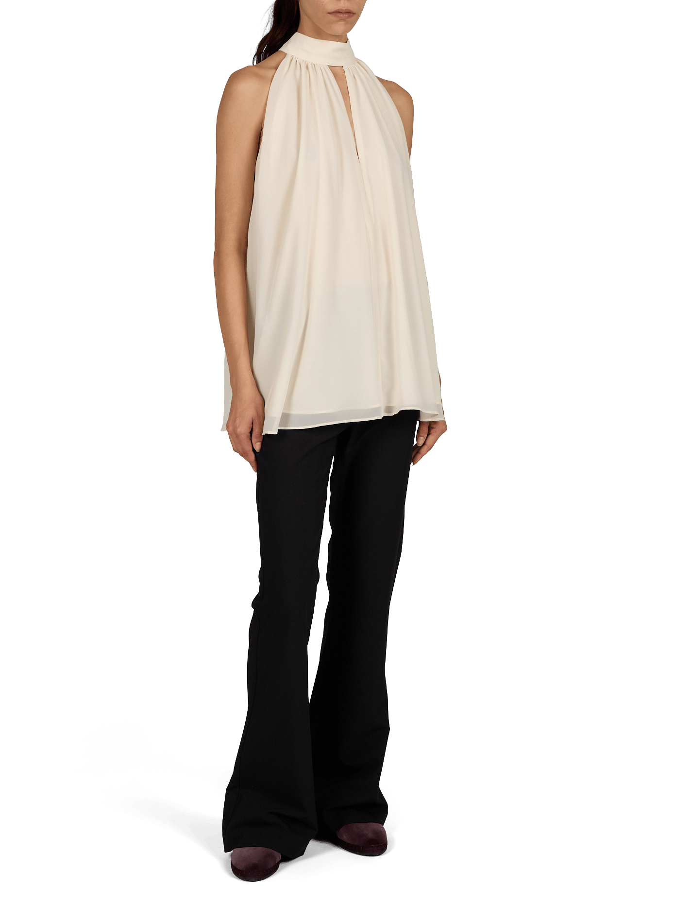 Top évasée avec noeud ROTATE Beige