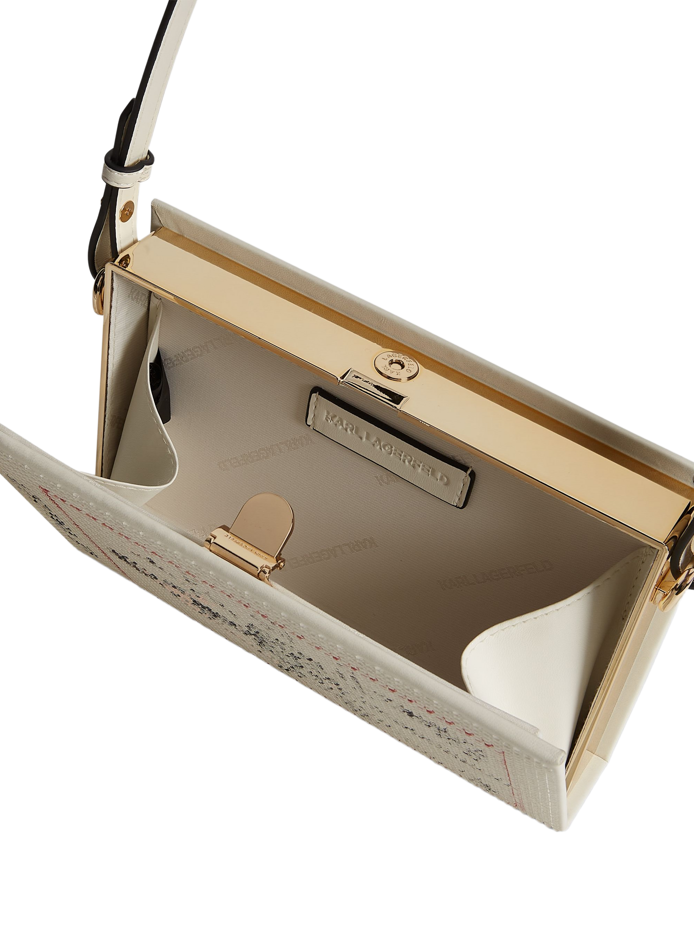 Kleine bedruckte Clutch - SOIREE BOOK BALLET KARL LAGERFELD Beige