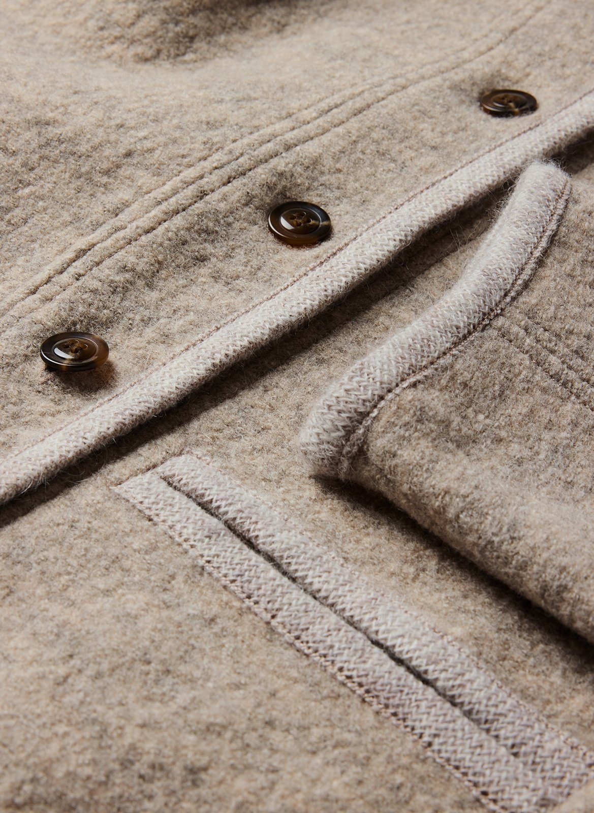 Veste droite en laine olympe SOEUR Beige