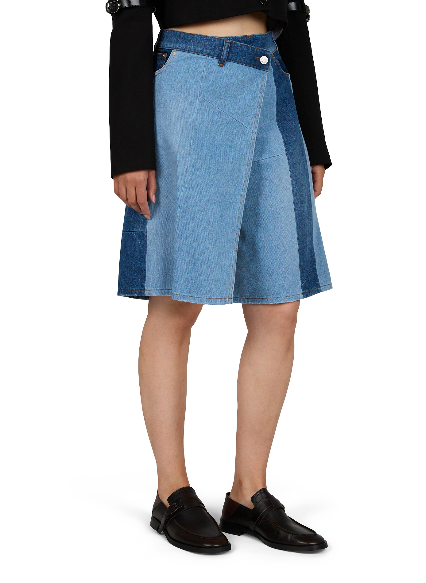 Kurzer Midirock aus Baumwolle COPERNI Blau