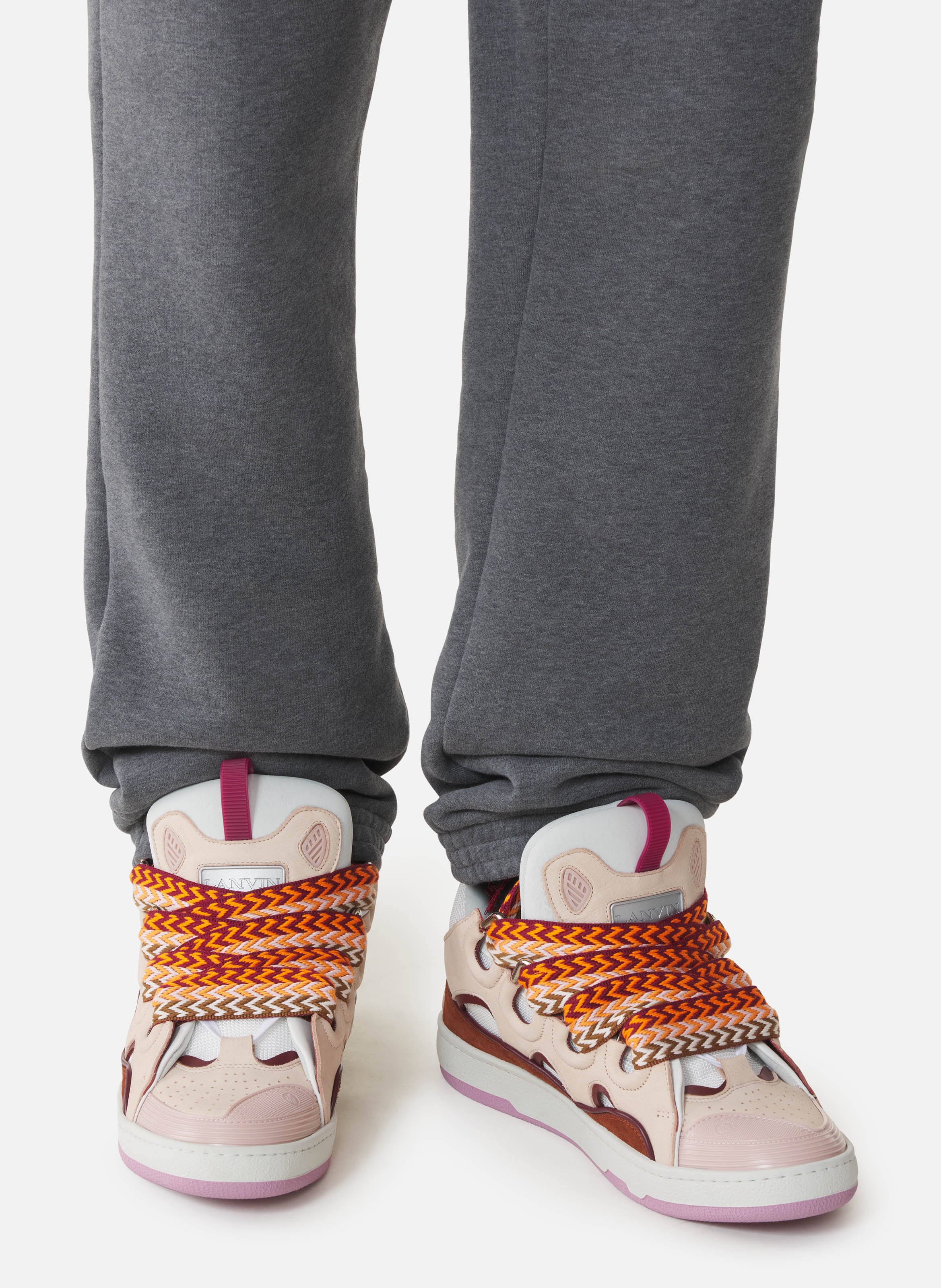 Sneakers curb en cuir LANVIN Rose