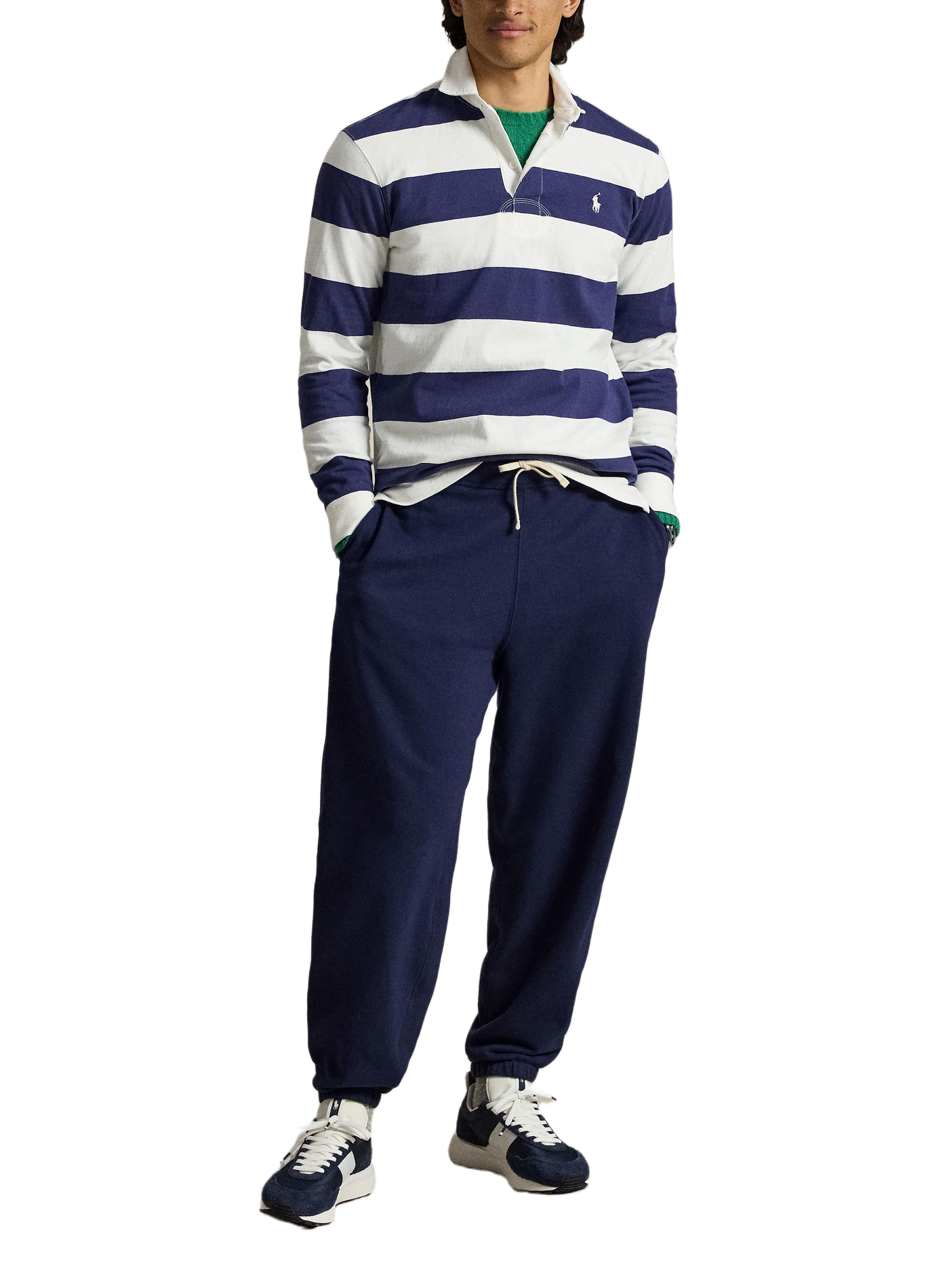 Polo rayé manches longues en coton | Beige POLO RALPH LAUREN Homme