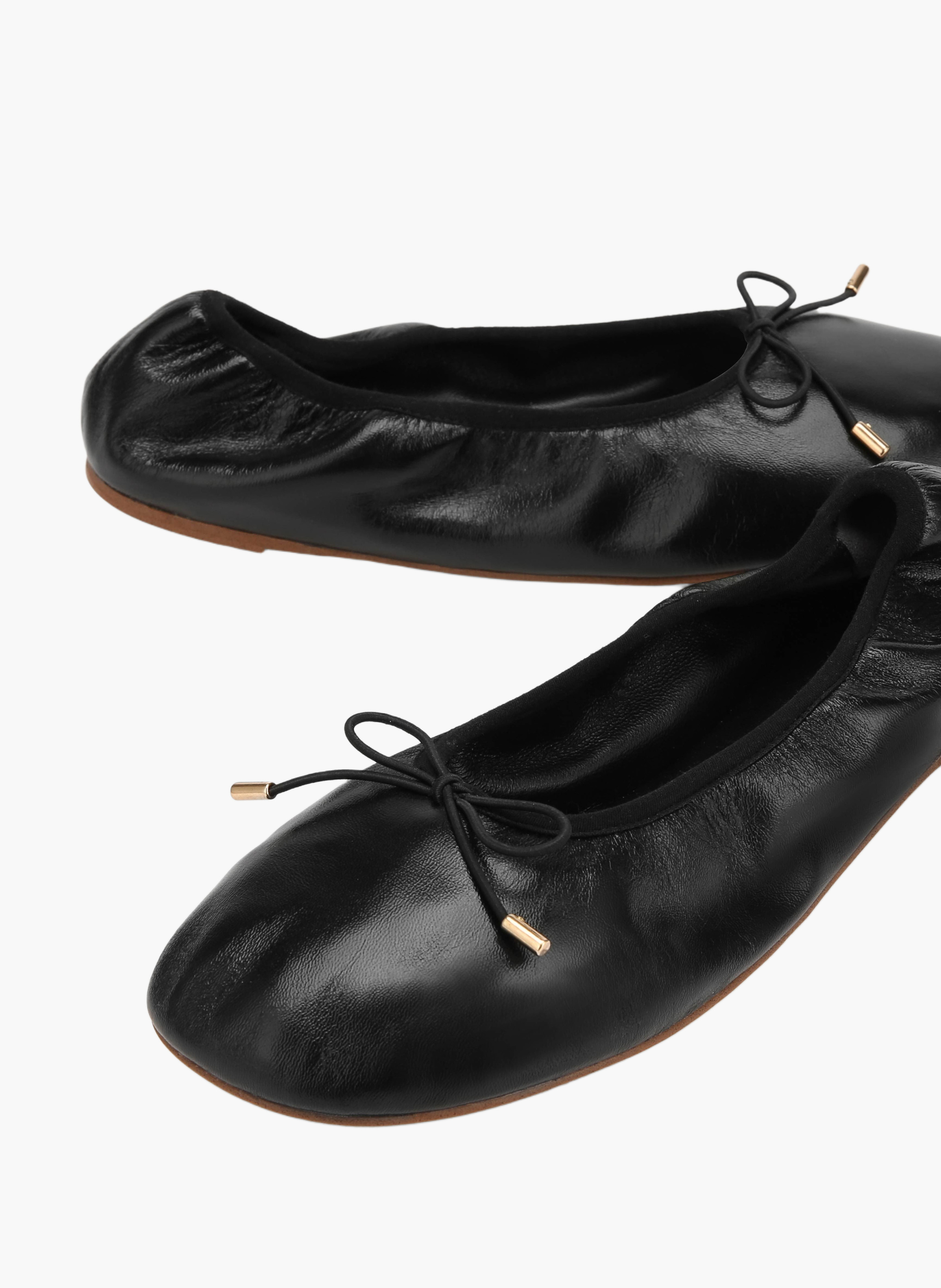 Scrunch ballerina's van leer NAKED WOLFE Zwart