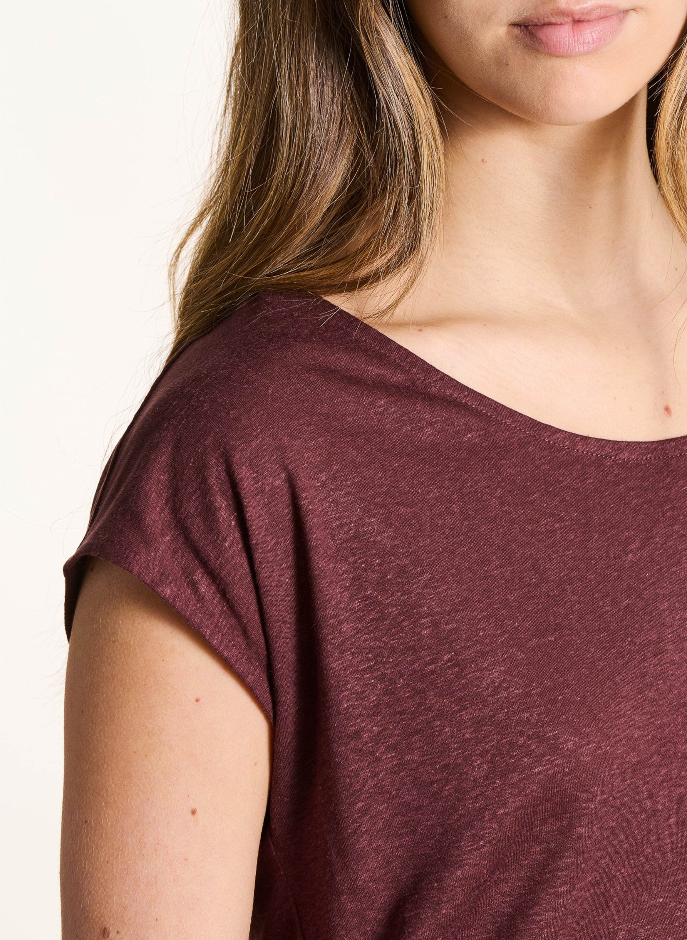 Oversized T-shirt met ronde hals LA FEE MARABOUTEE Bruin