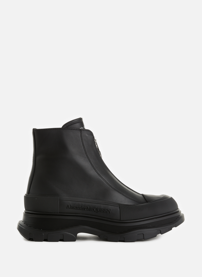 ALEXANDER MCQUEEN zipped leather ankle boots