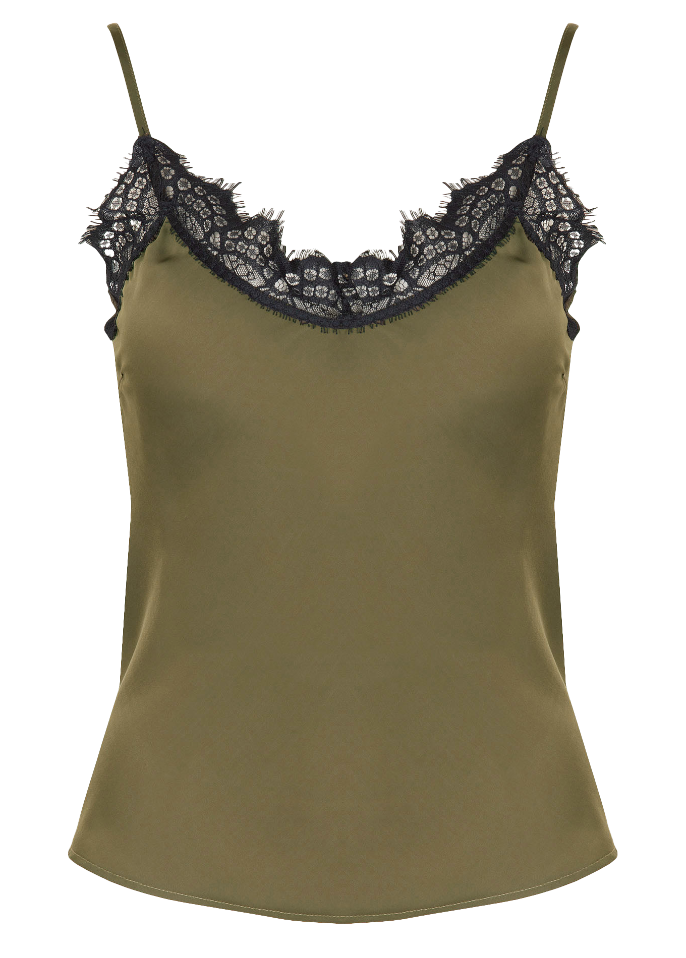 Caraco dentelle en satin IKKS Kaki