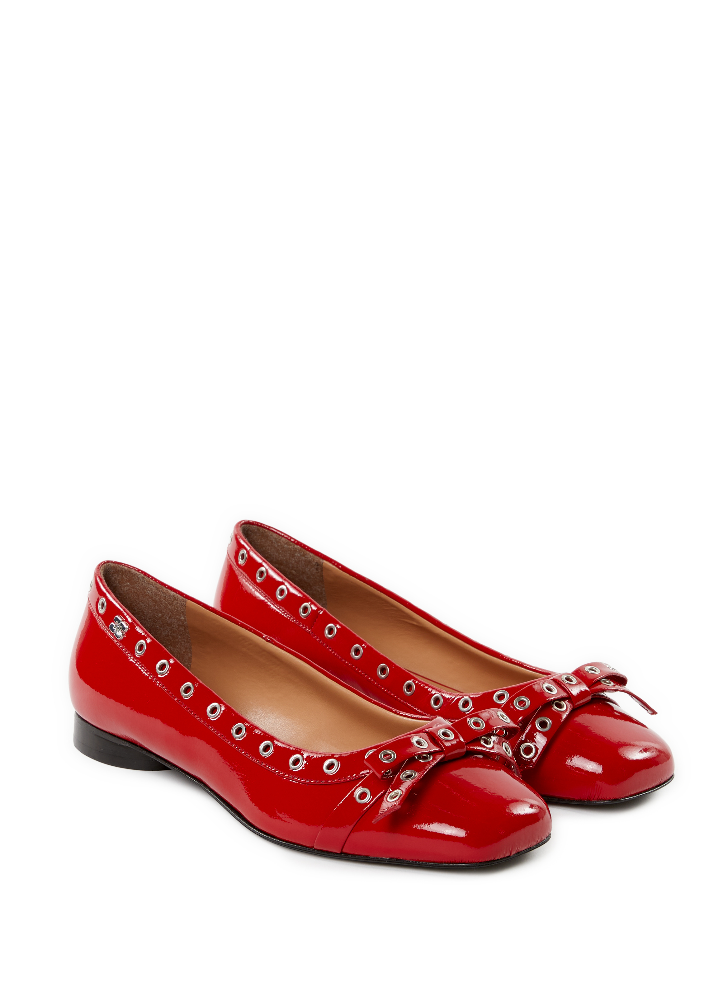 Patent leather ballet flats GANNI Red