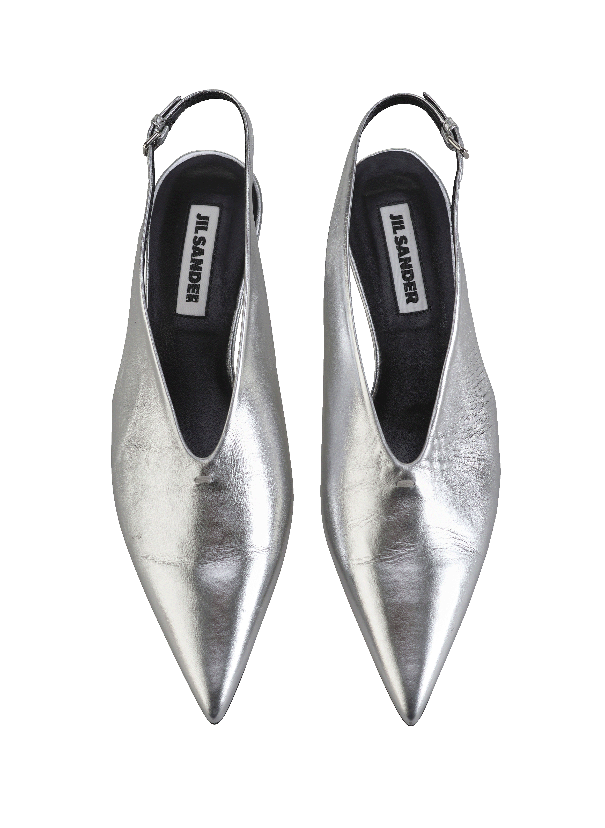 Leather heeled sandals JIL SANDER White