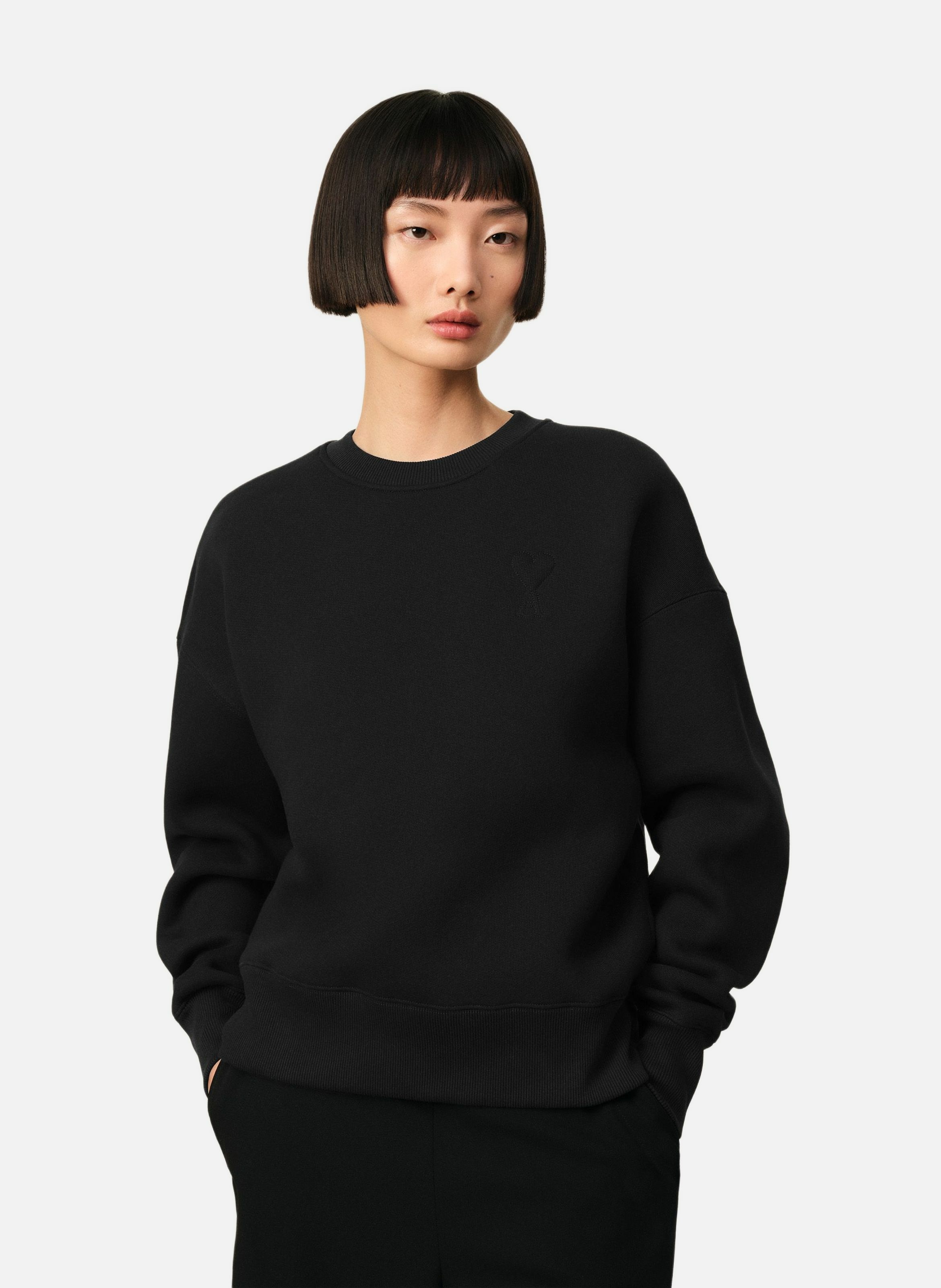 Sweatshirt ami de coeur unisexe AMI PARIS Noir