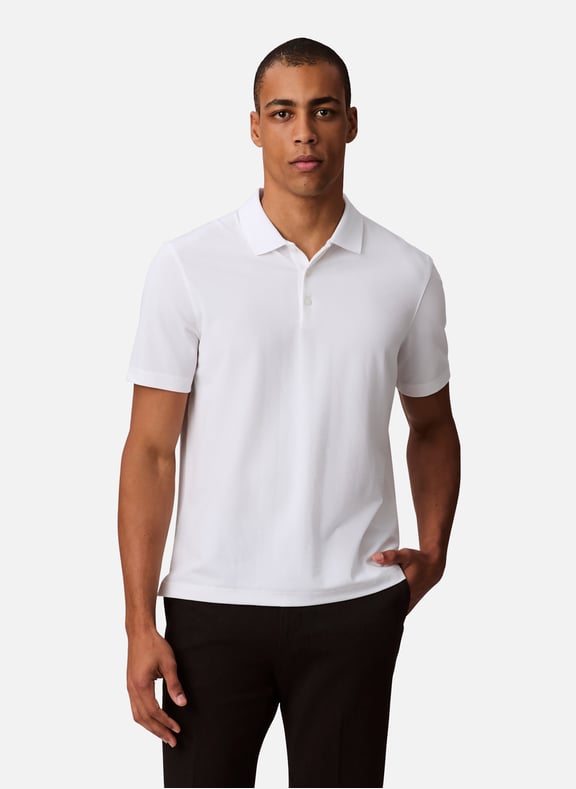 Jacquard Polo White by CALVIN KLEIN CALVIN KLEIN Jacquard Polo White