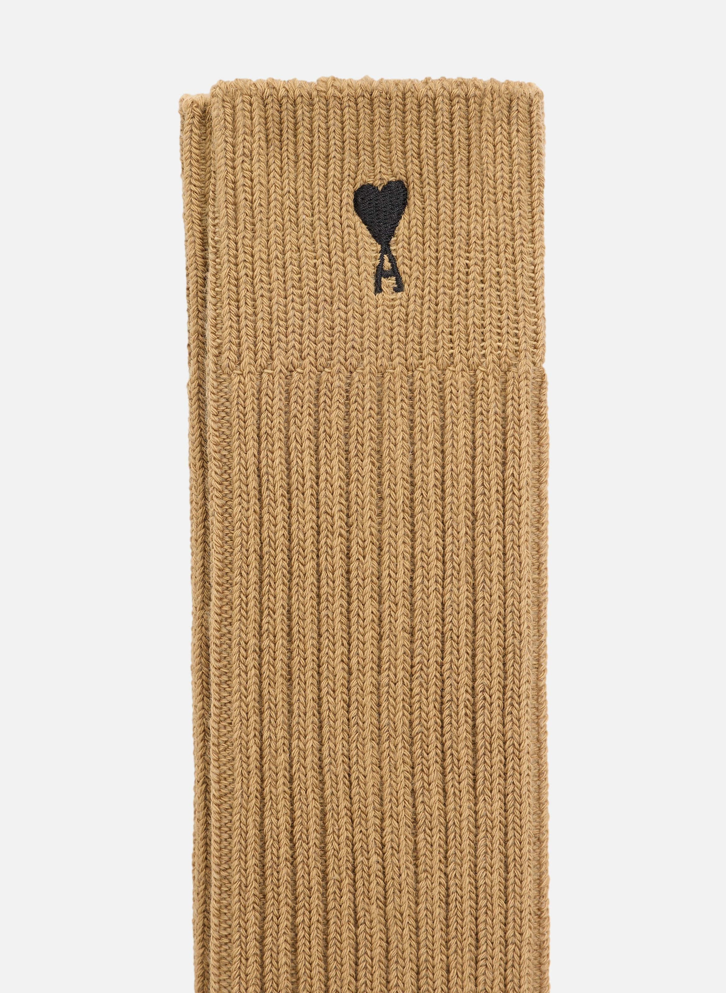 Chaussettes ami de coeur noir unisexes en coton AMI PARIS Marron