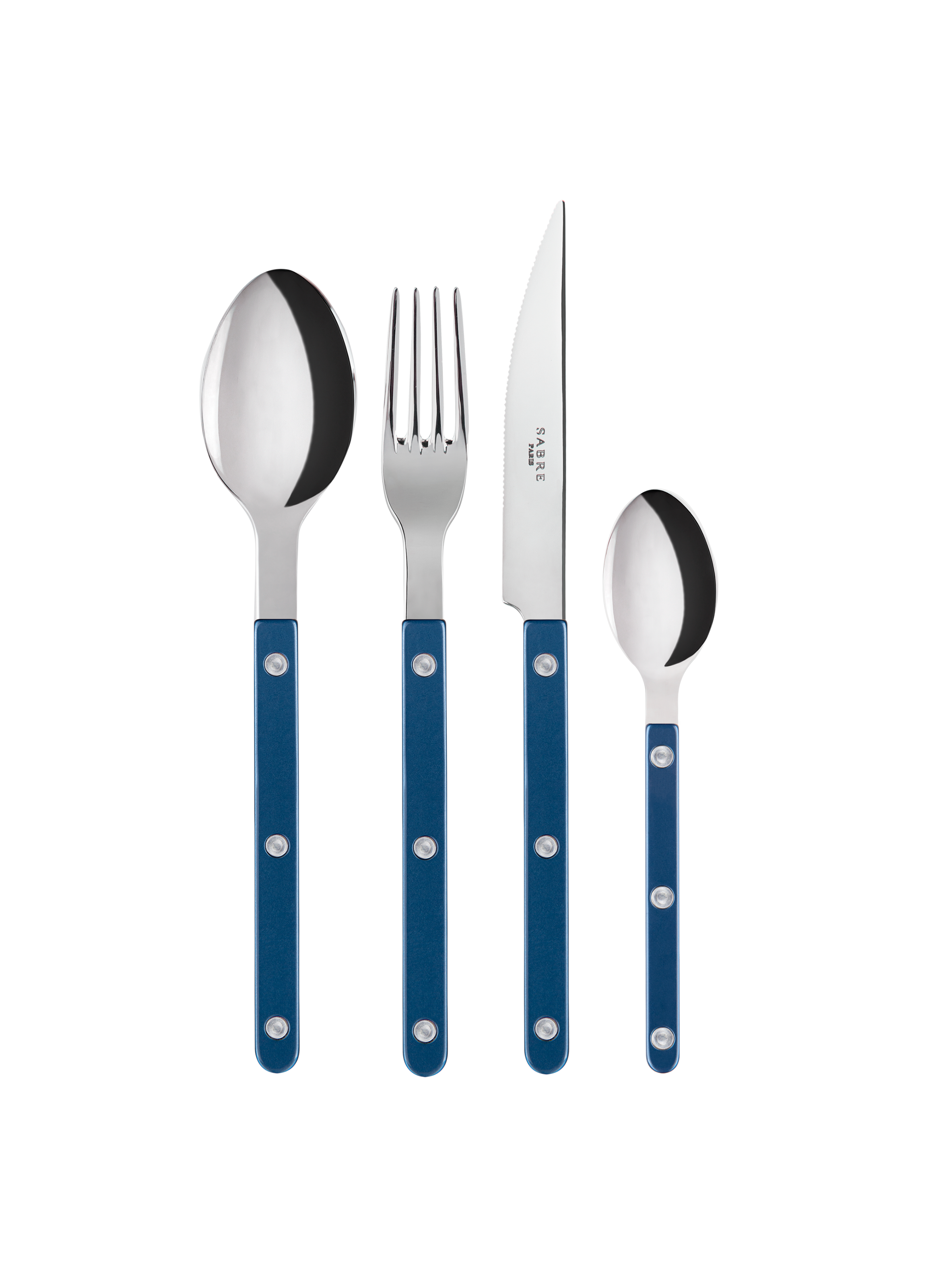 Set de 4 couverts de table, bistrot pearly  Bleu nuit