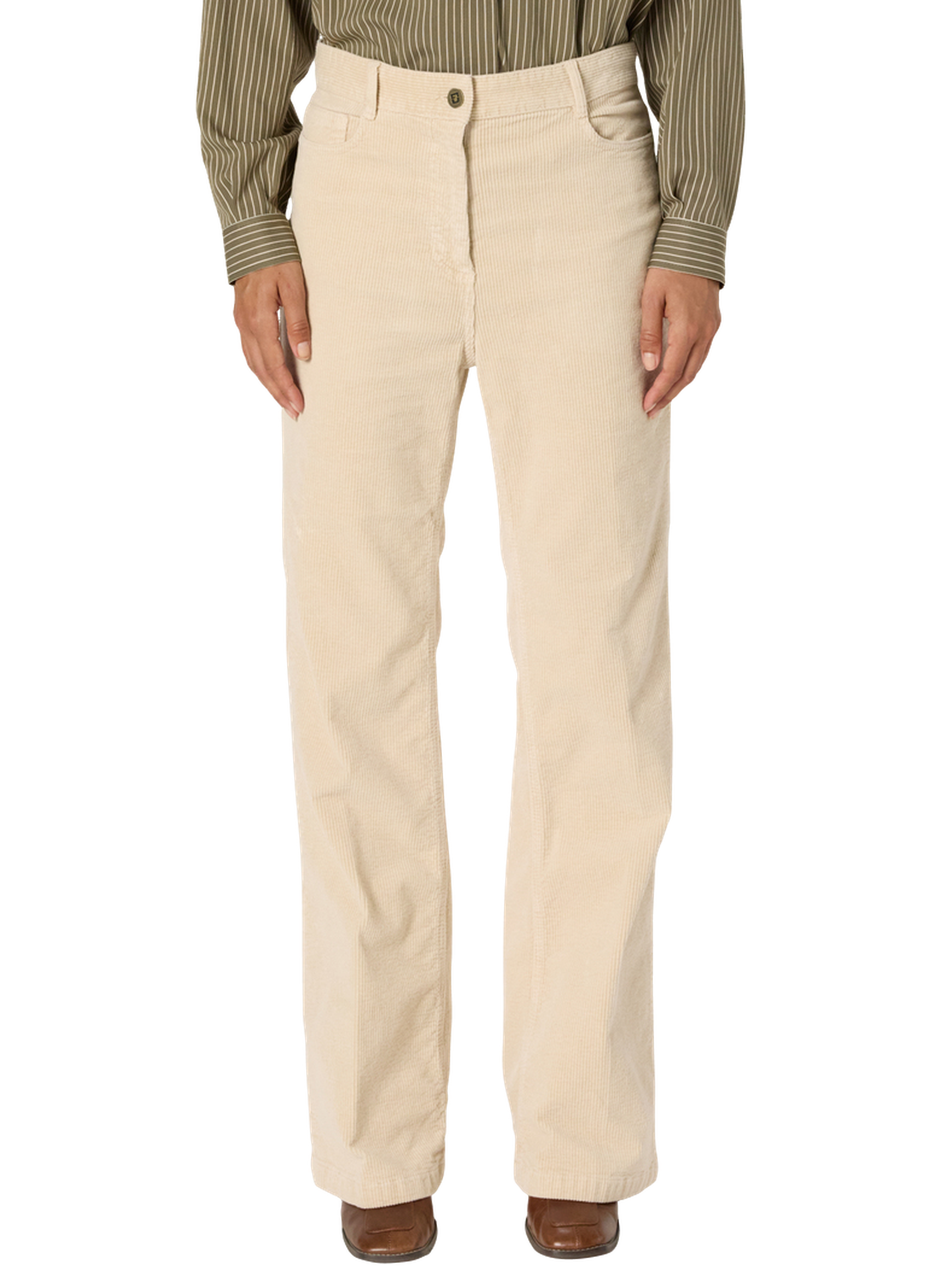 Pantalon flare en velours côtelé - chantal GERARD DAREL Beige