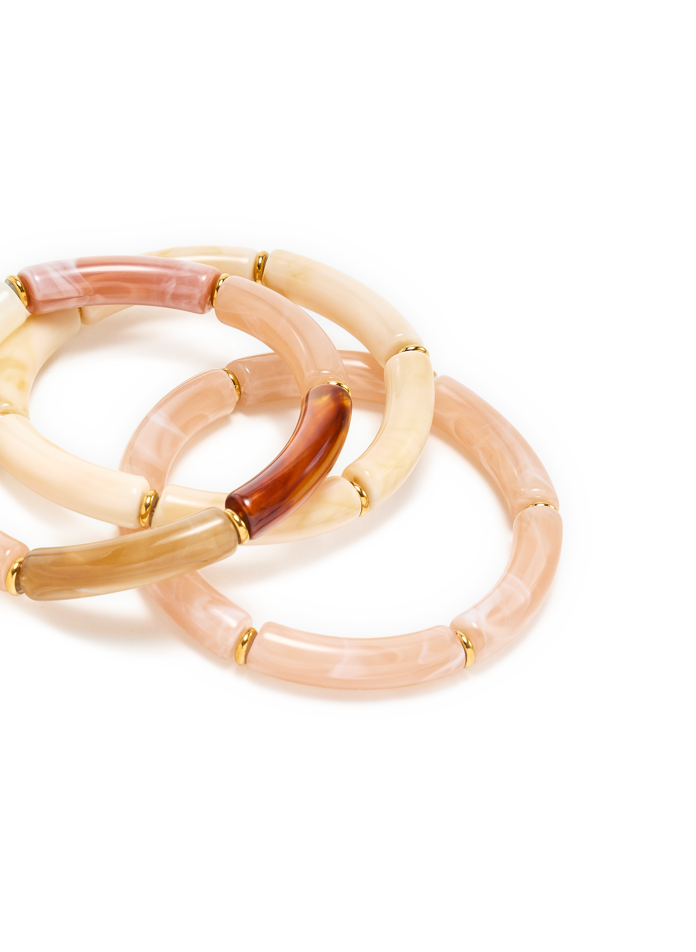 Set de bracelets en résine AU PRINTEMPS PARIS Rose