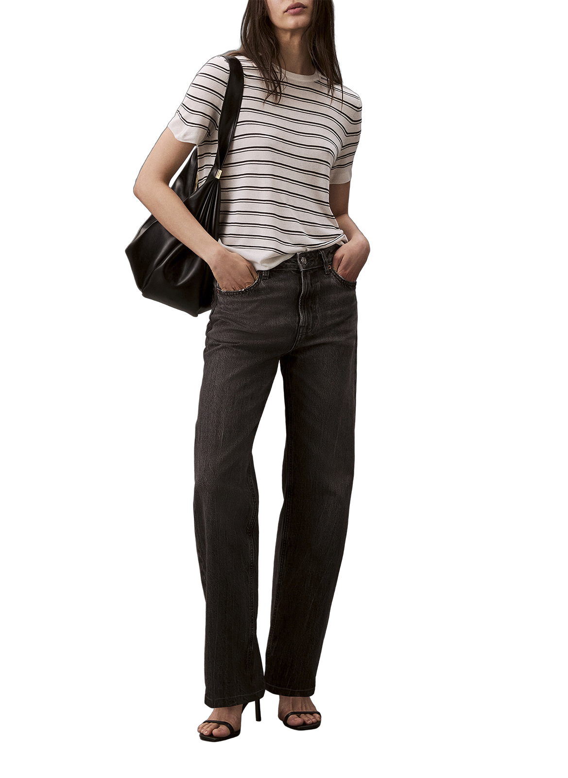 Pull manches courtes à rayures CALVIN KLEIN Multicolore