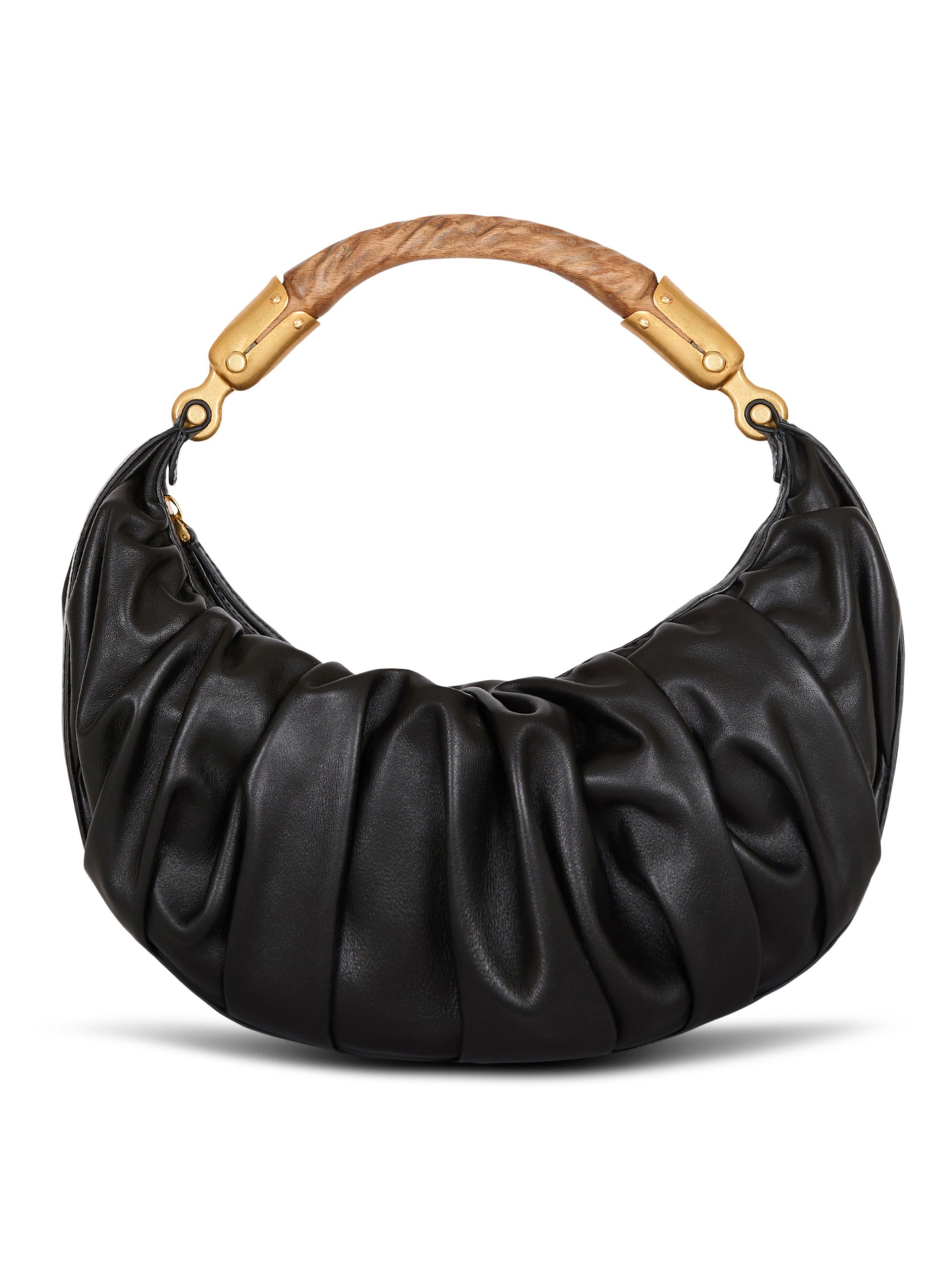 Sac ebene medium en cuir de veau BALMAIN Noir