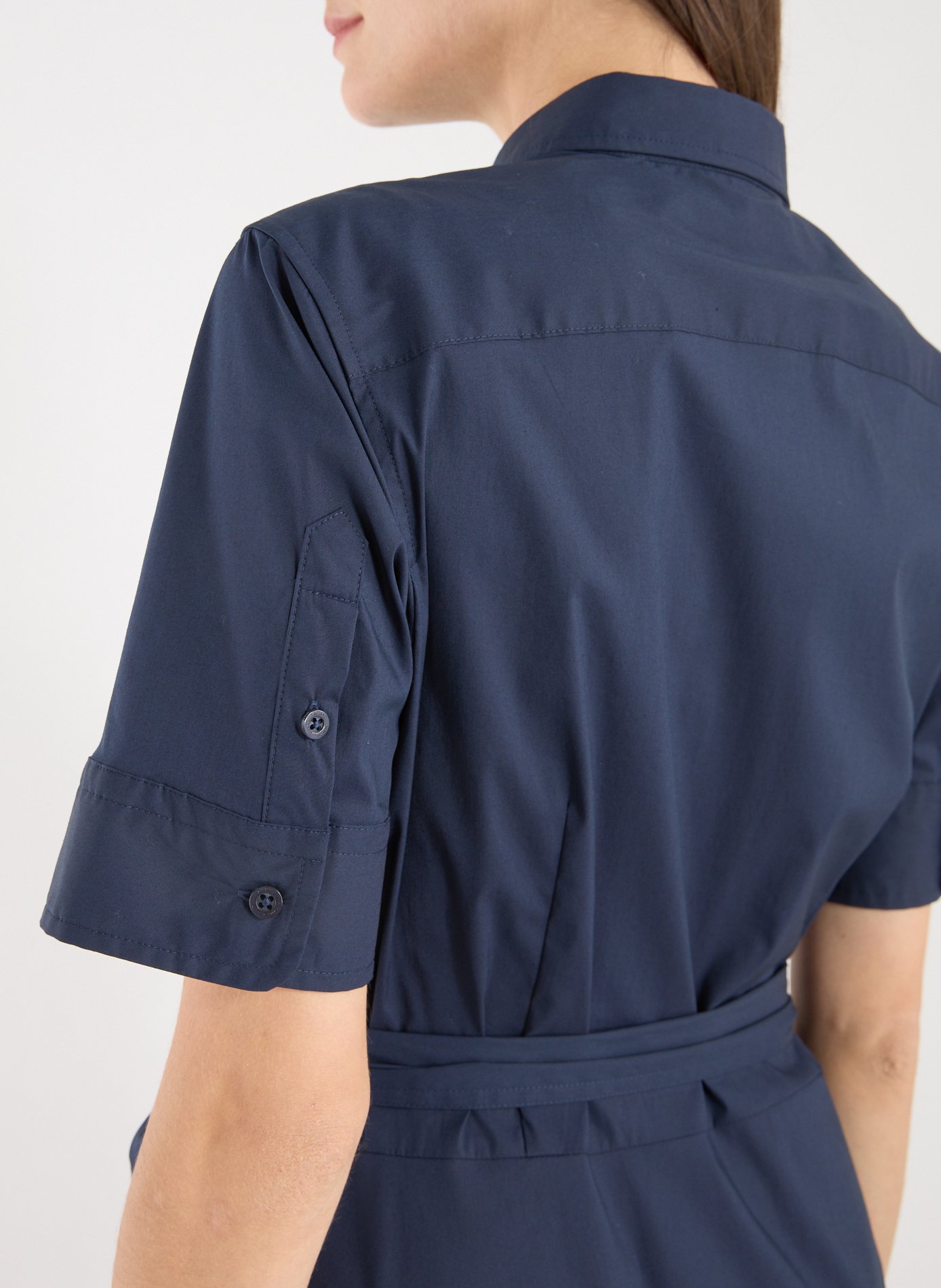 Midi dress with belt LAUREN Blue