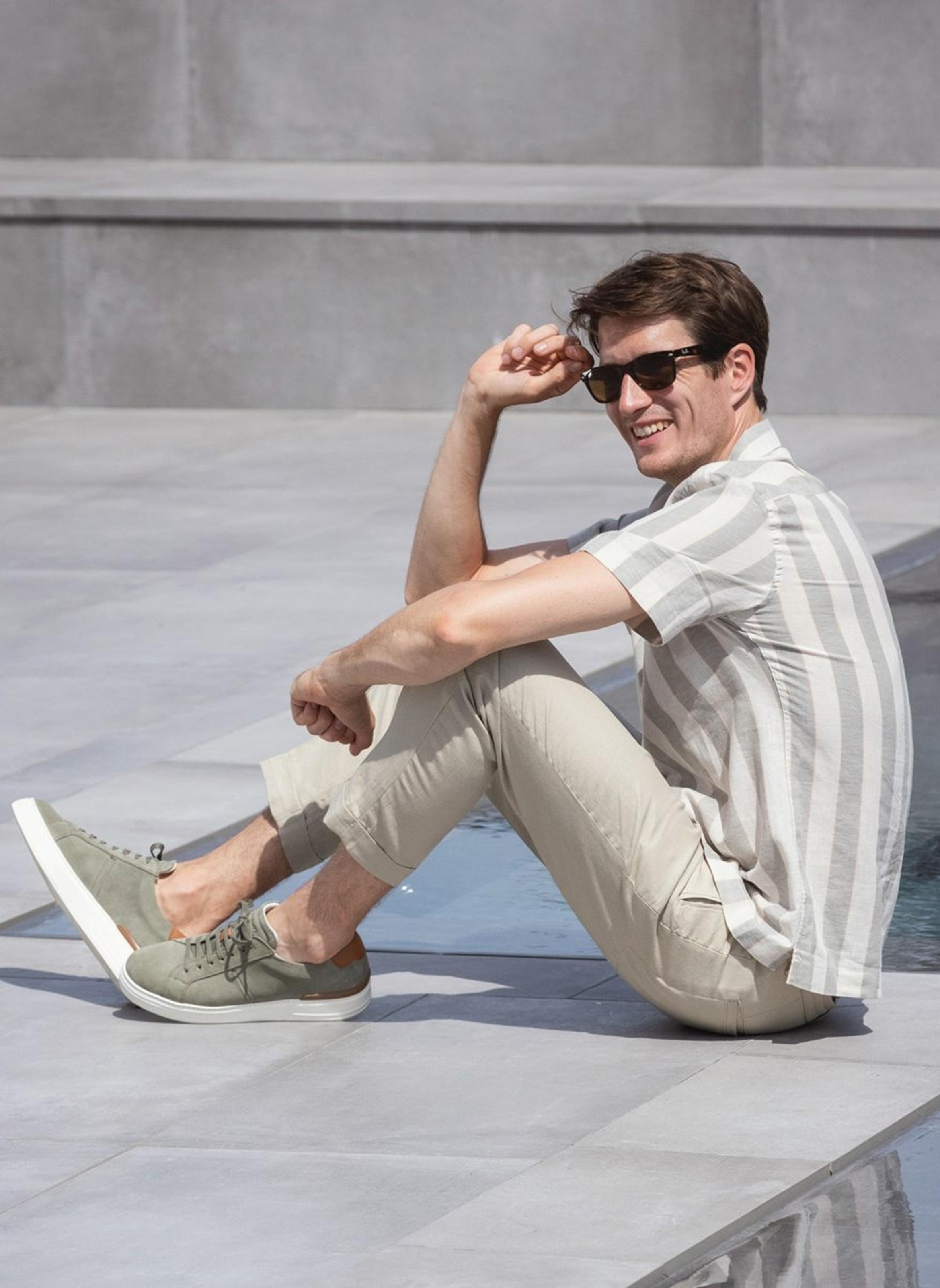 Sneakers daim riva FINSBURY Vert