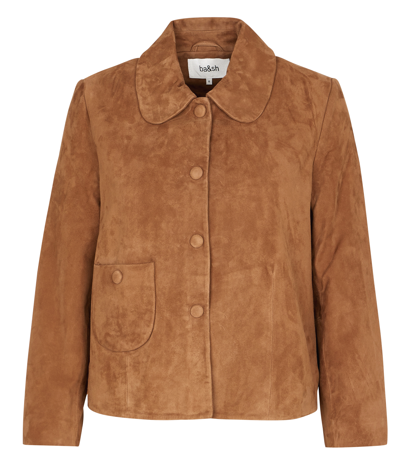 Veste courte en cuir velours milas BA&SH Marron