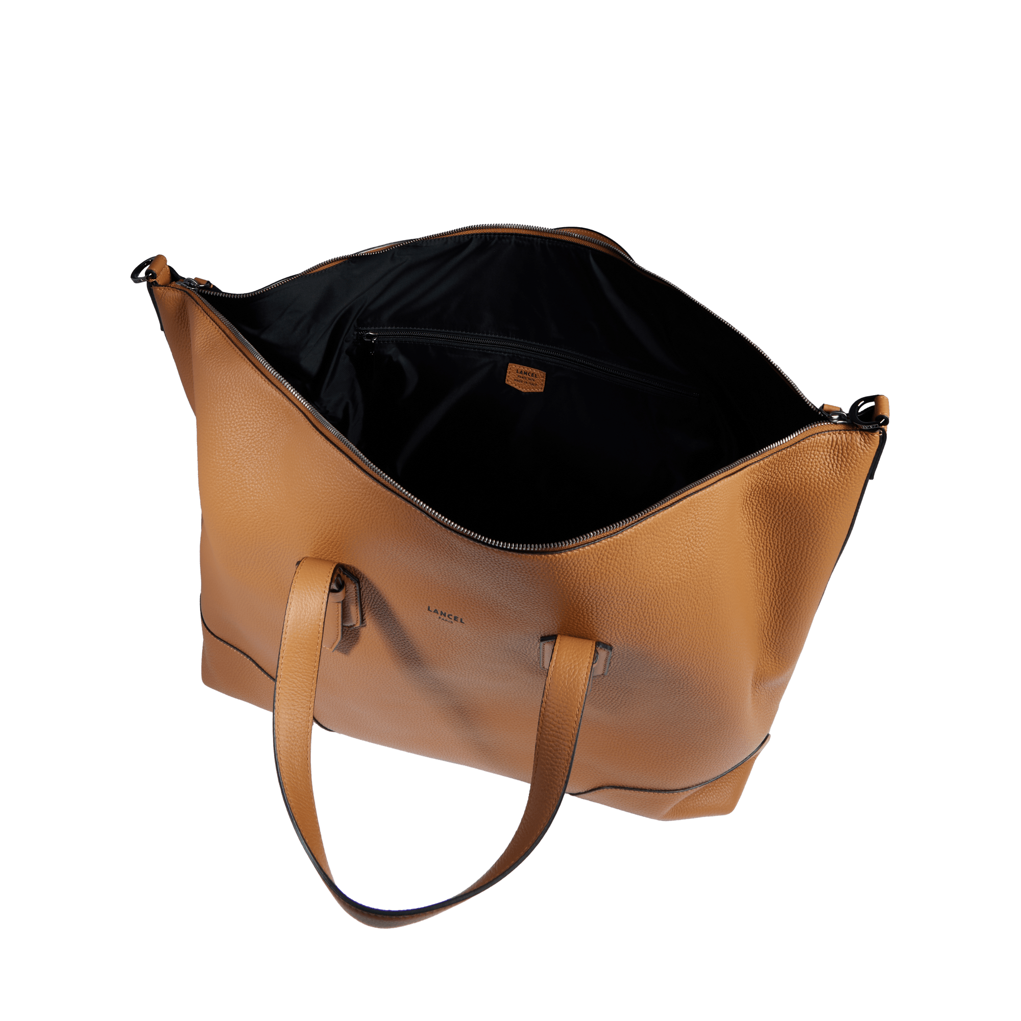 Lancel Charlie leather zip weekend bag LANCEL Brown