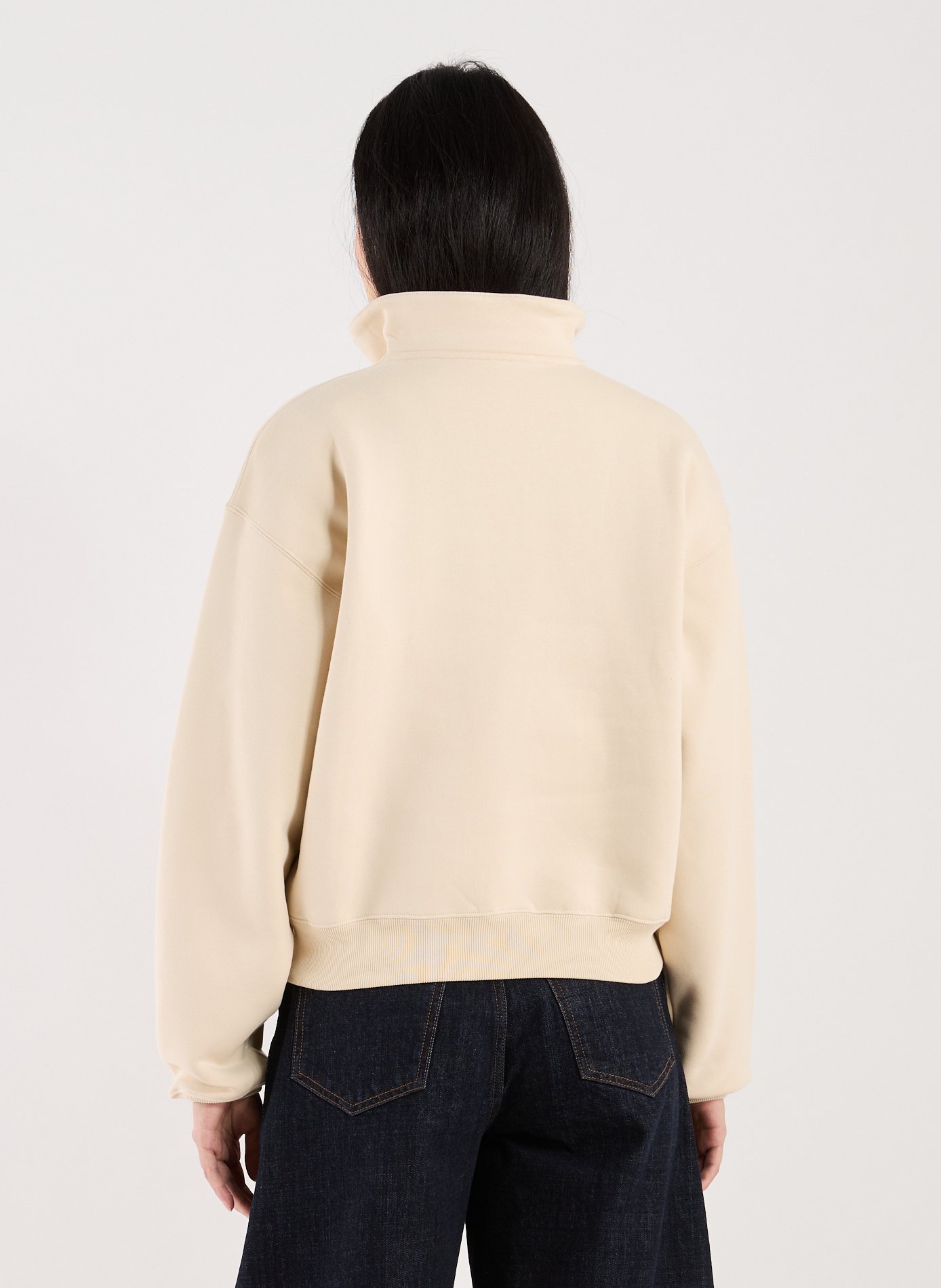 High-neck cotton sweatshirt JACQUEMUS Beige