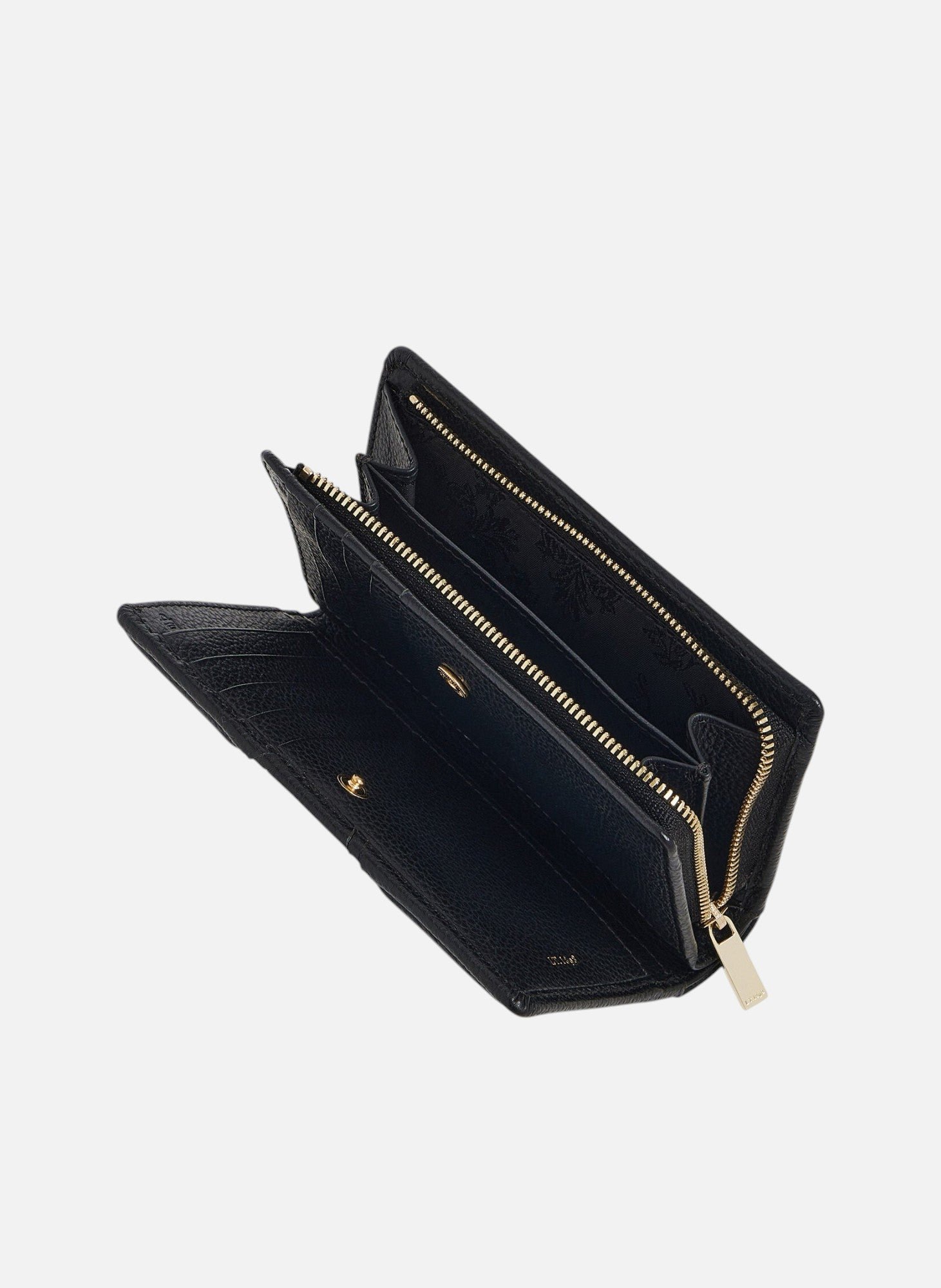 Portefeuille moyen modèle ella en cuir grainé LE TANNEUR Noir