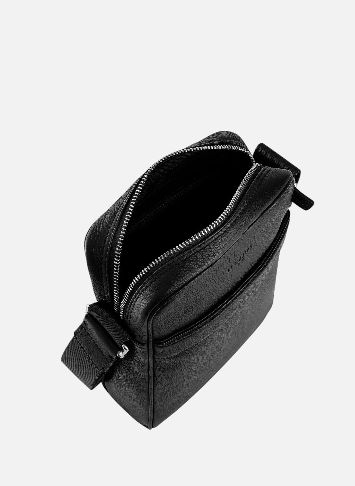 Sacoche moyen modèle charles en cuir grainé LE TANNEUR Noir