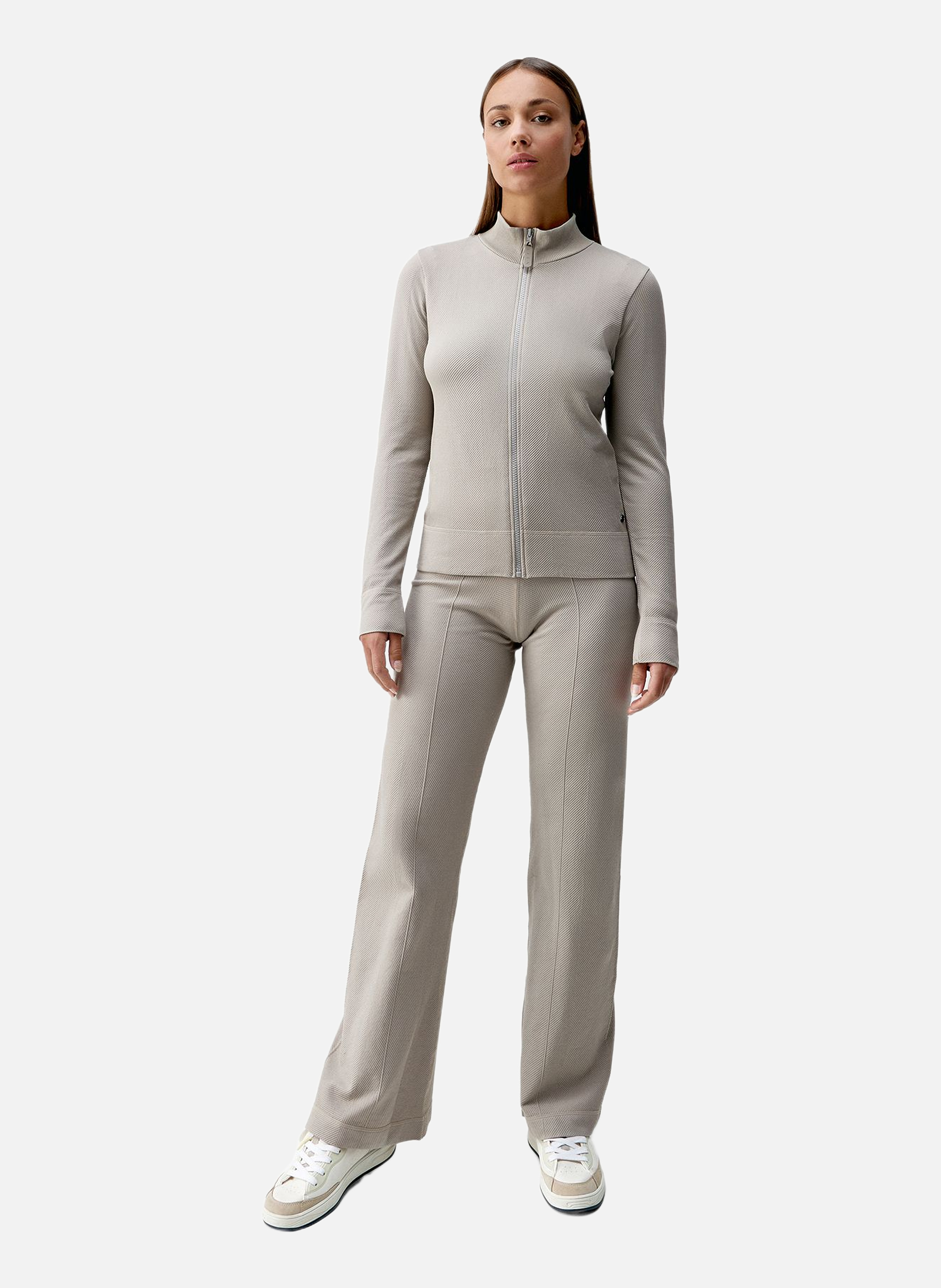 Veste de sport zippée seamless athleisure gita Beige