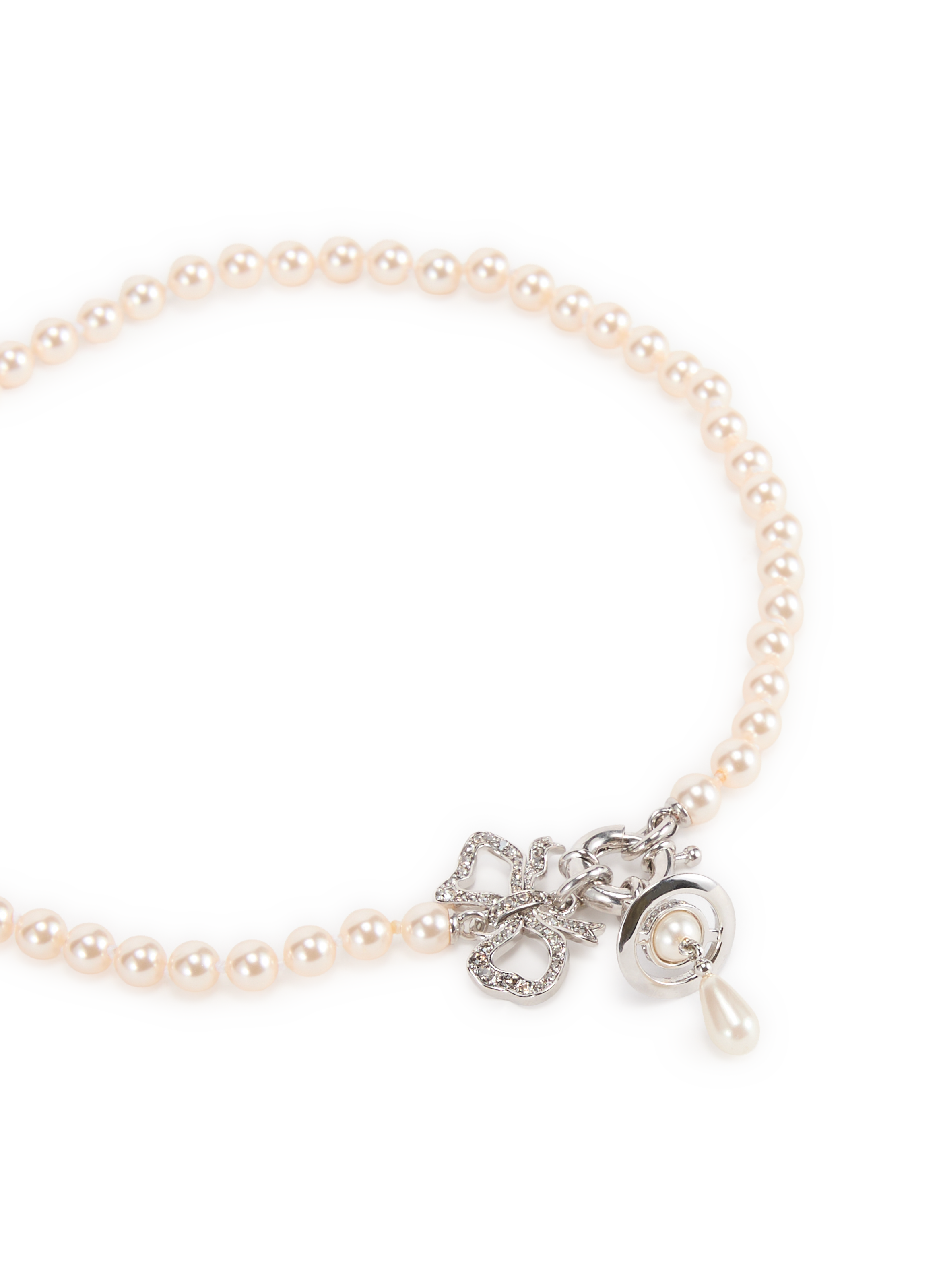 Brass knot necklace with pearl VIVIENNE WESTWOOD Silver