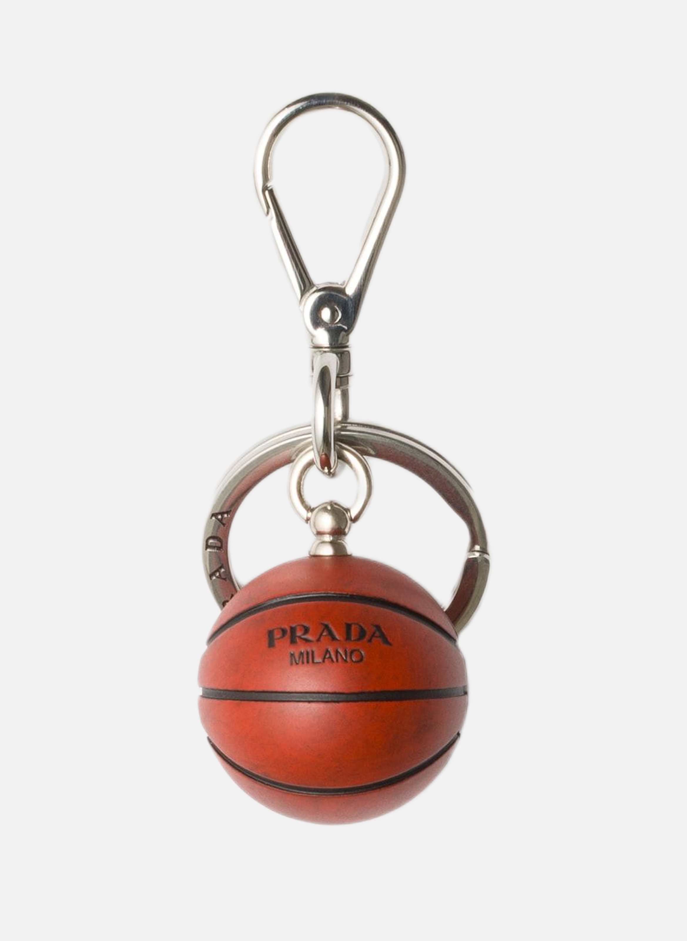 PRADA Porte-clés de basketball en métal Gris