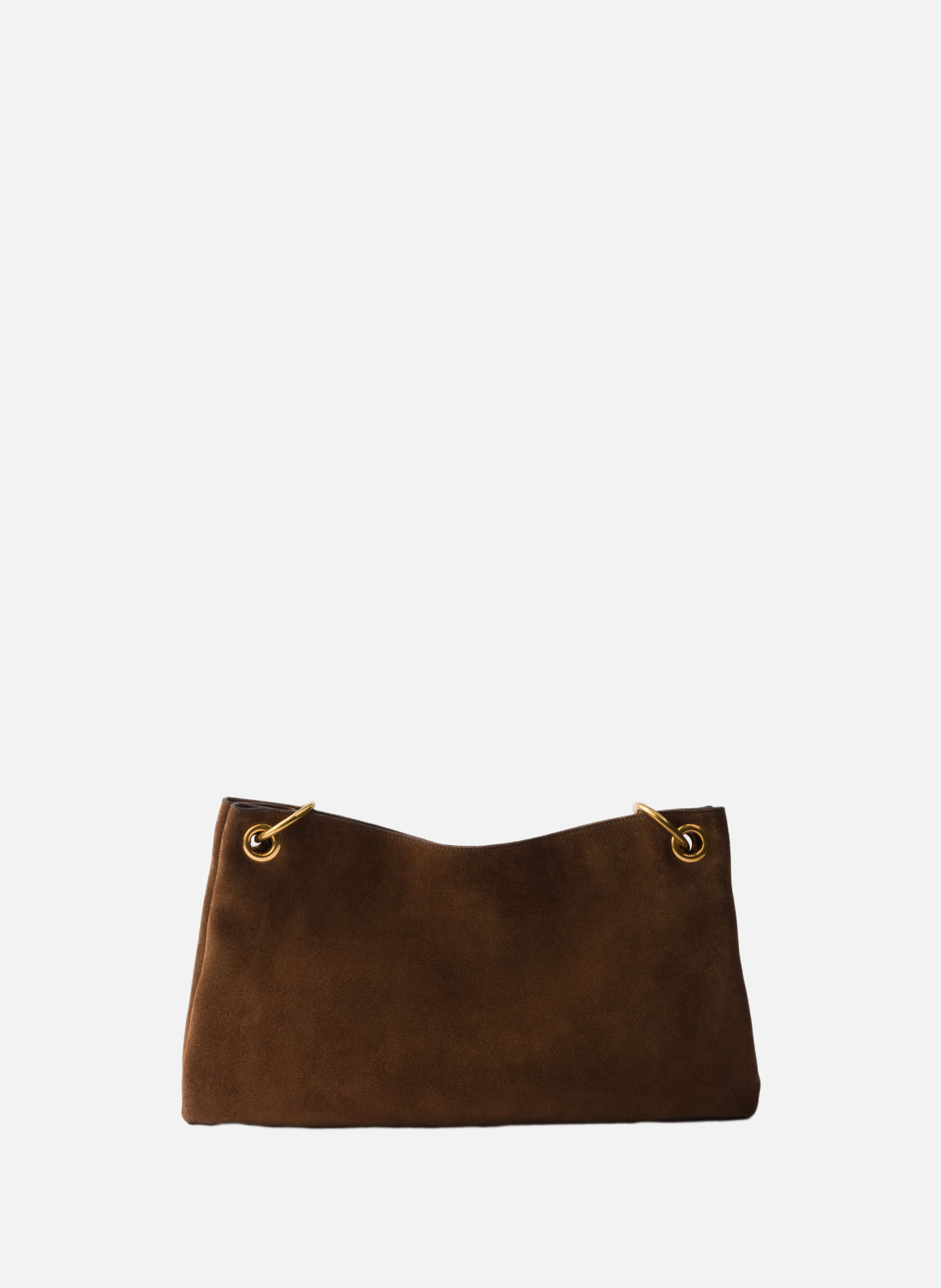 Grand sac porté épaule prada etude en daim PRADA Marron