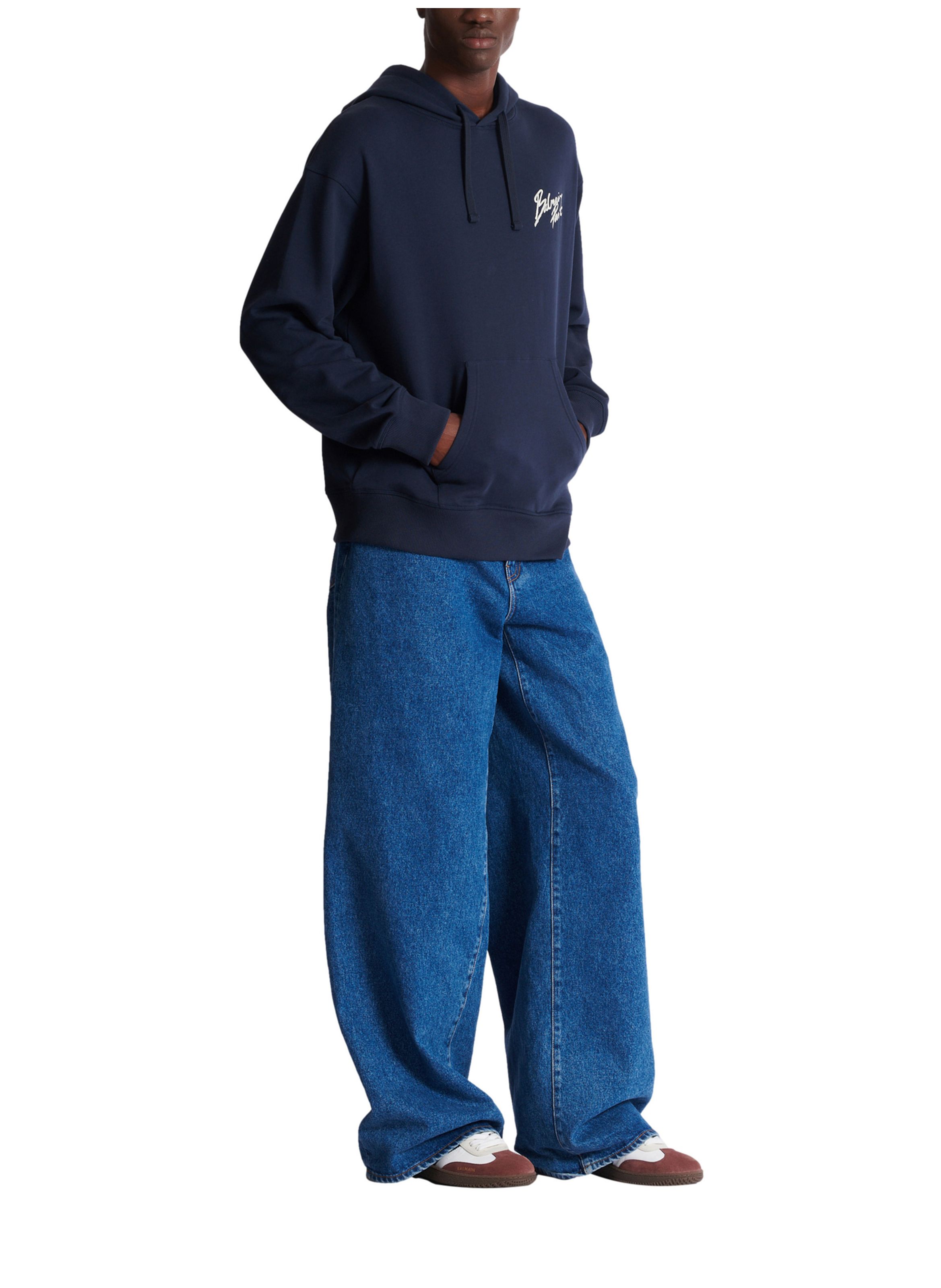 Hoodie à imprimé BALMAIN Bleu