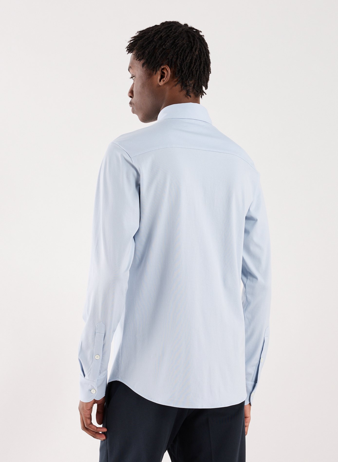 Straight long-sleeved cotton shirt STEFAN BRANDT Blue