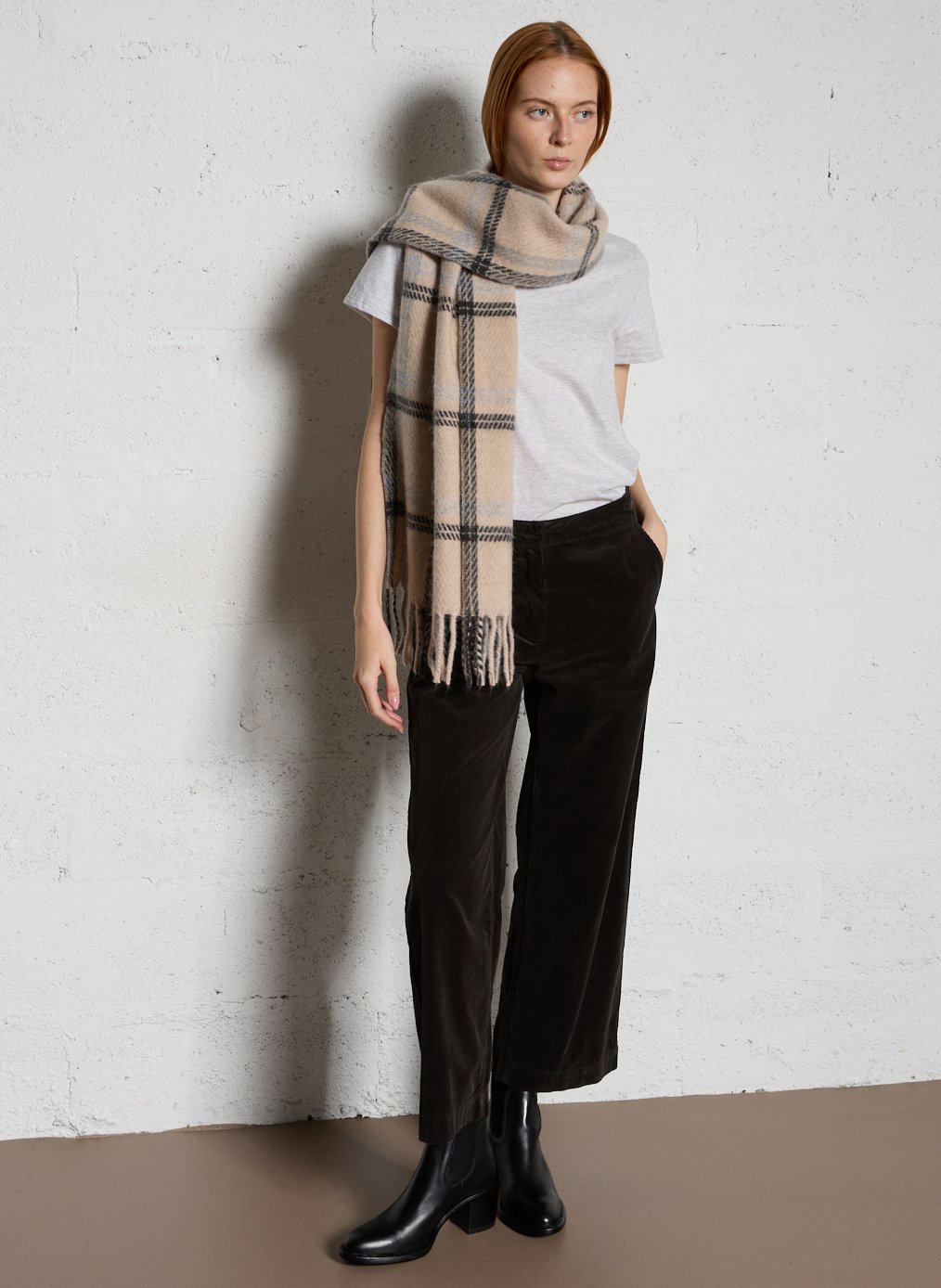 Pantalon large en velours côtelé martin MAISON 123 Kaki