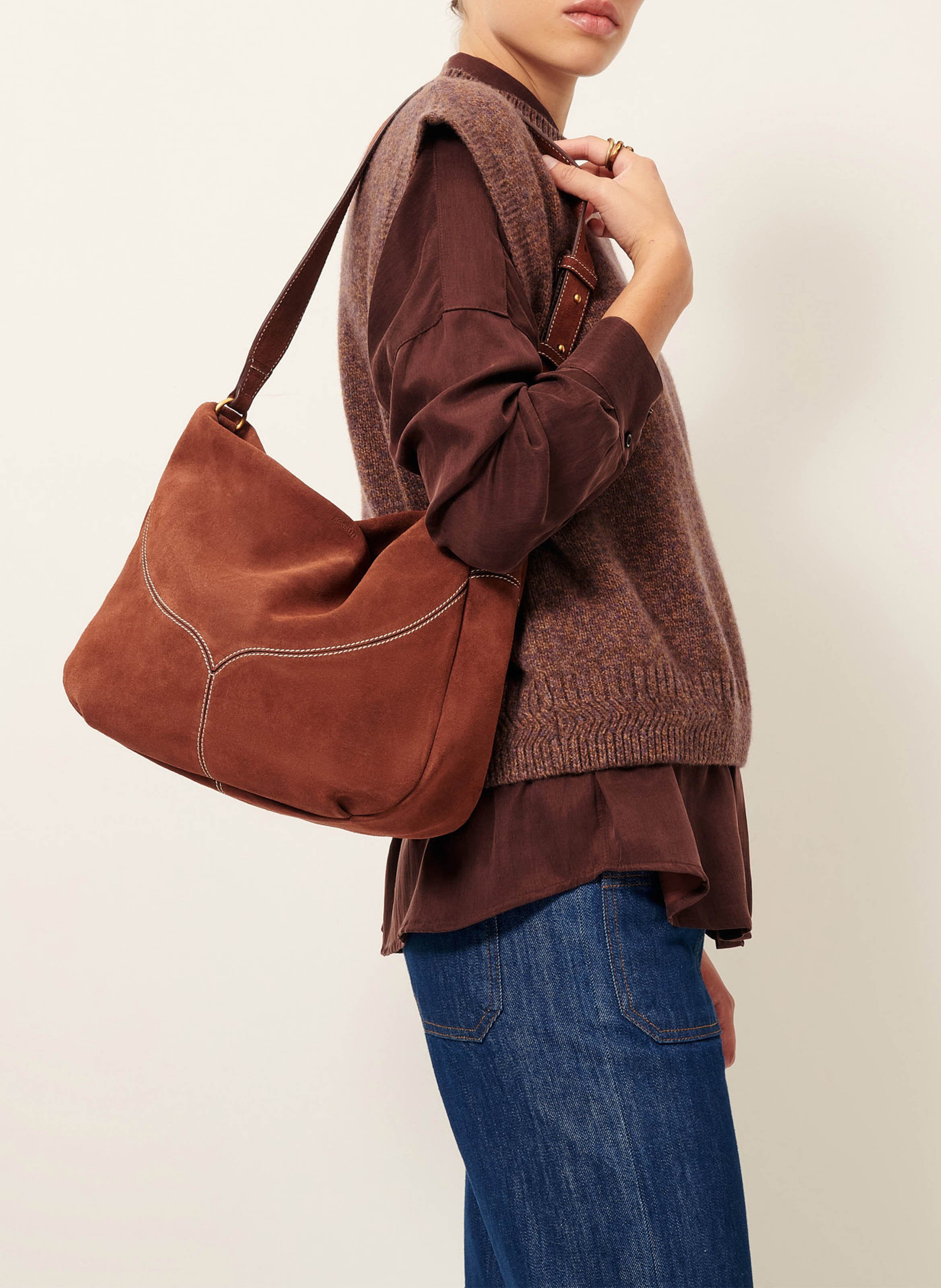 Pull sans manches en laine mérinos fabinino SESSUN Marron