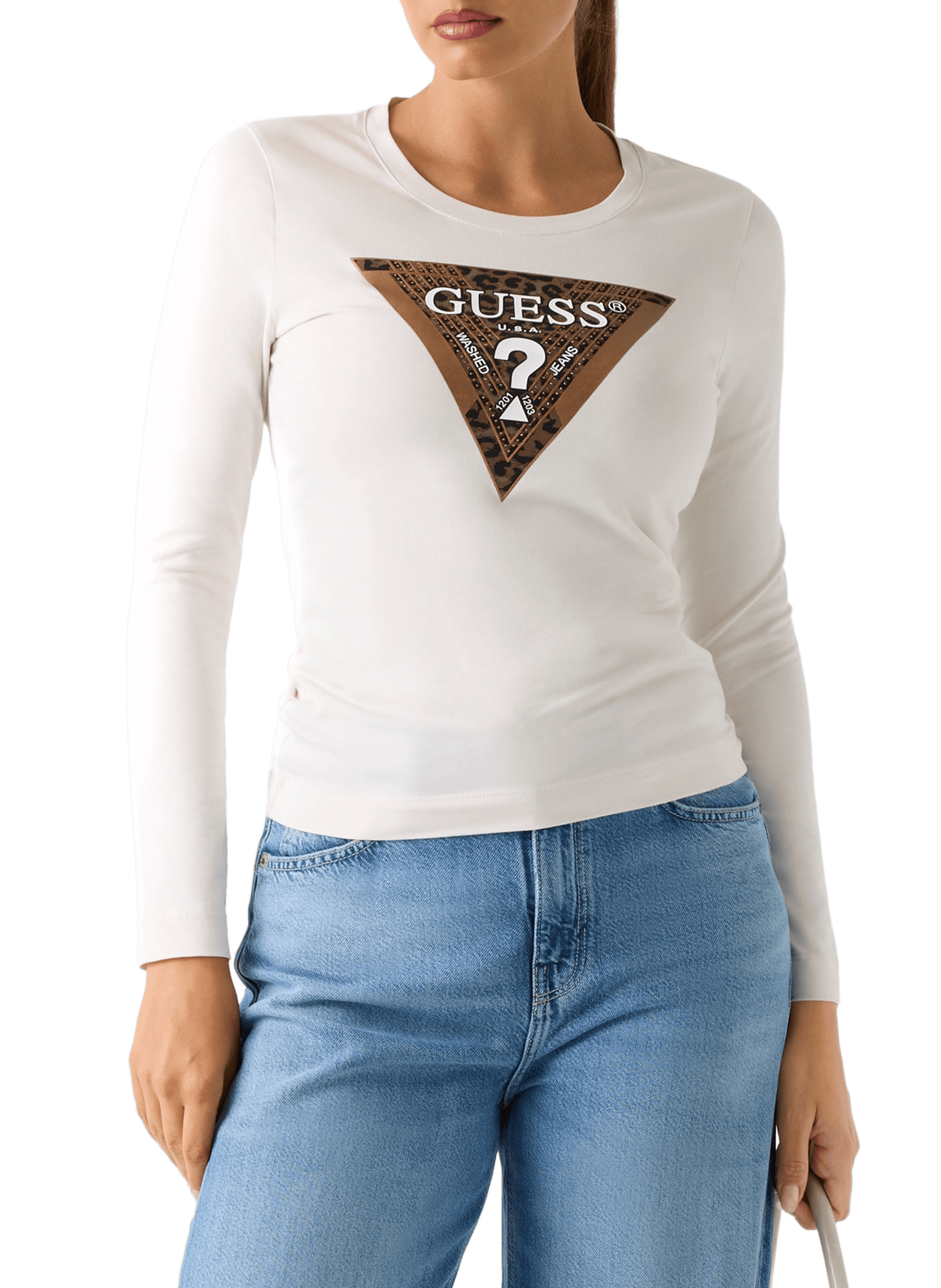 Long sleeve T-shirt GUESS Beige