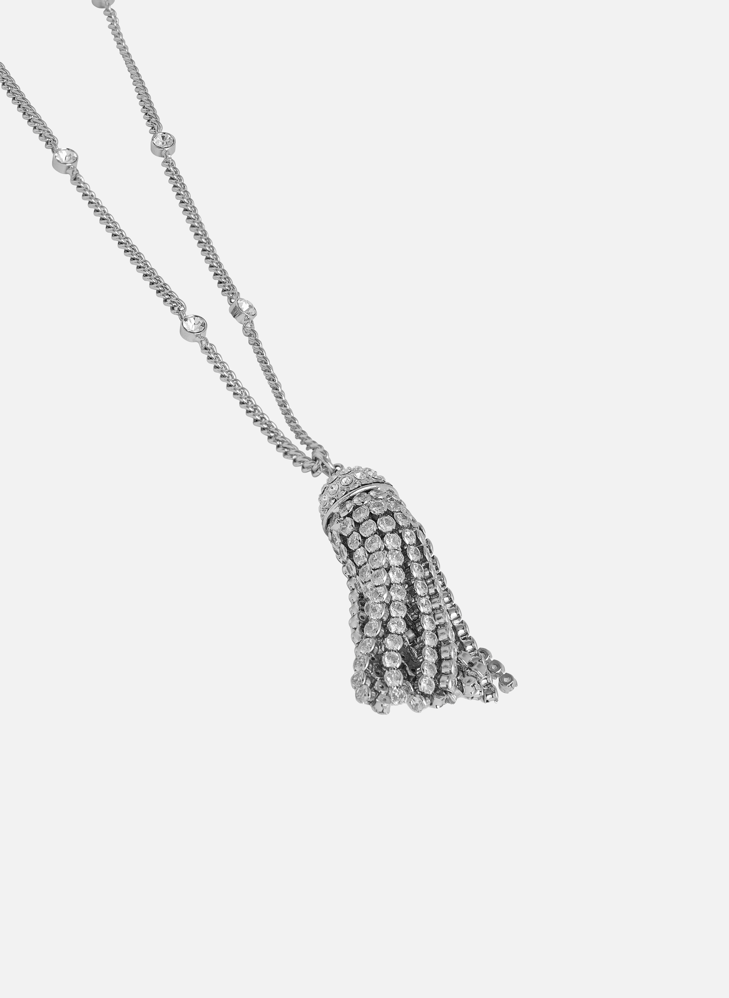 Collier pompon en strass RABANNE Argent